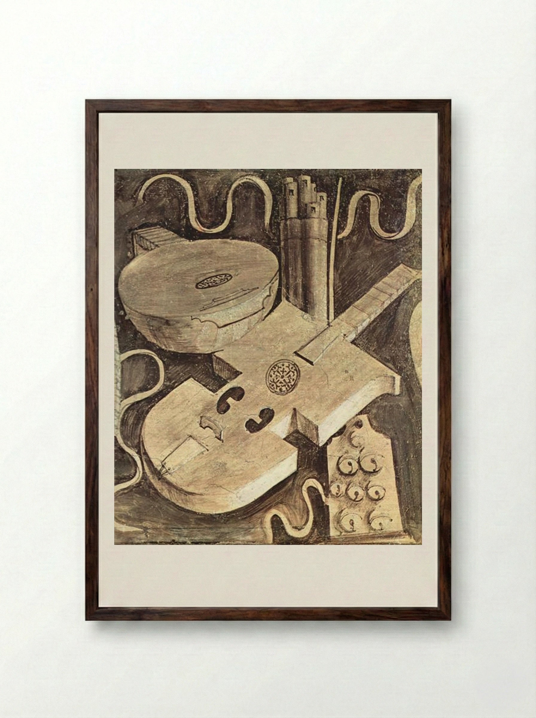 Musical Instruments - Giorgione - Framed Print Dark Wood