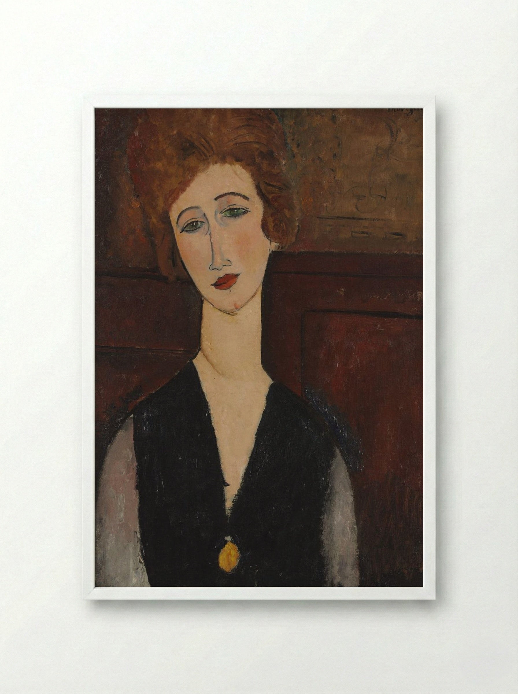 Portrait of a Woman - Amedeo Modigliani - Framed Print White