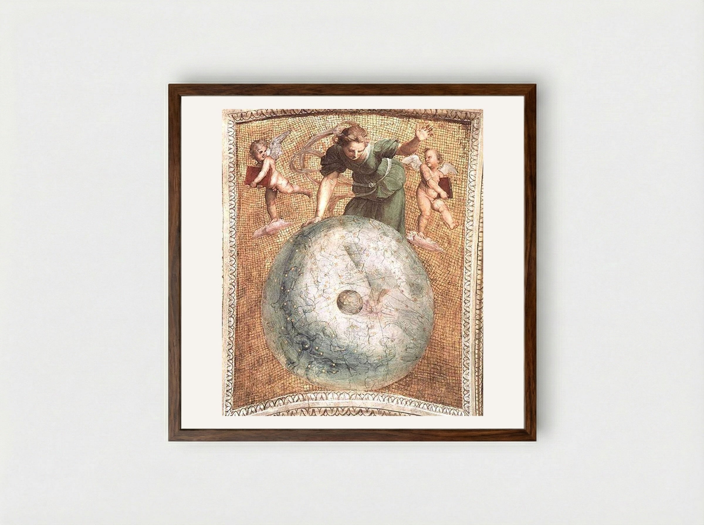 Prime Mover, from the 'Stanza della Segnatura' - Raphael - Framed Print Dark Wood