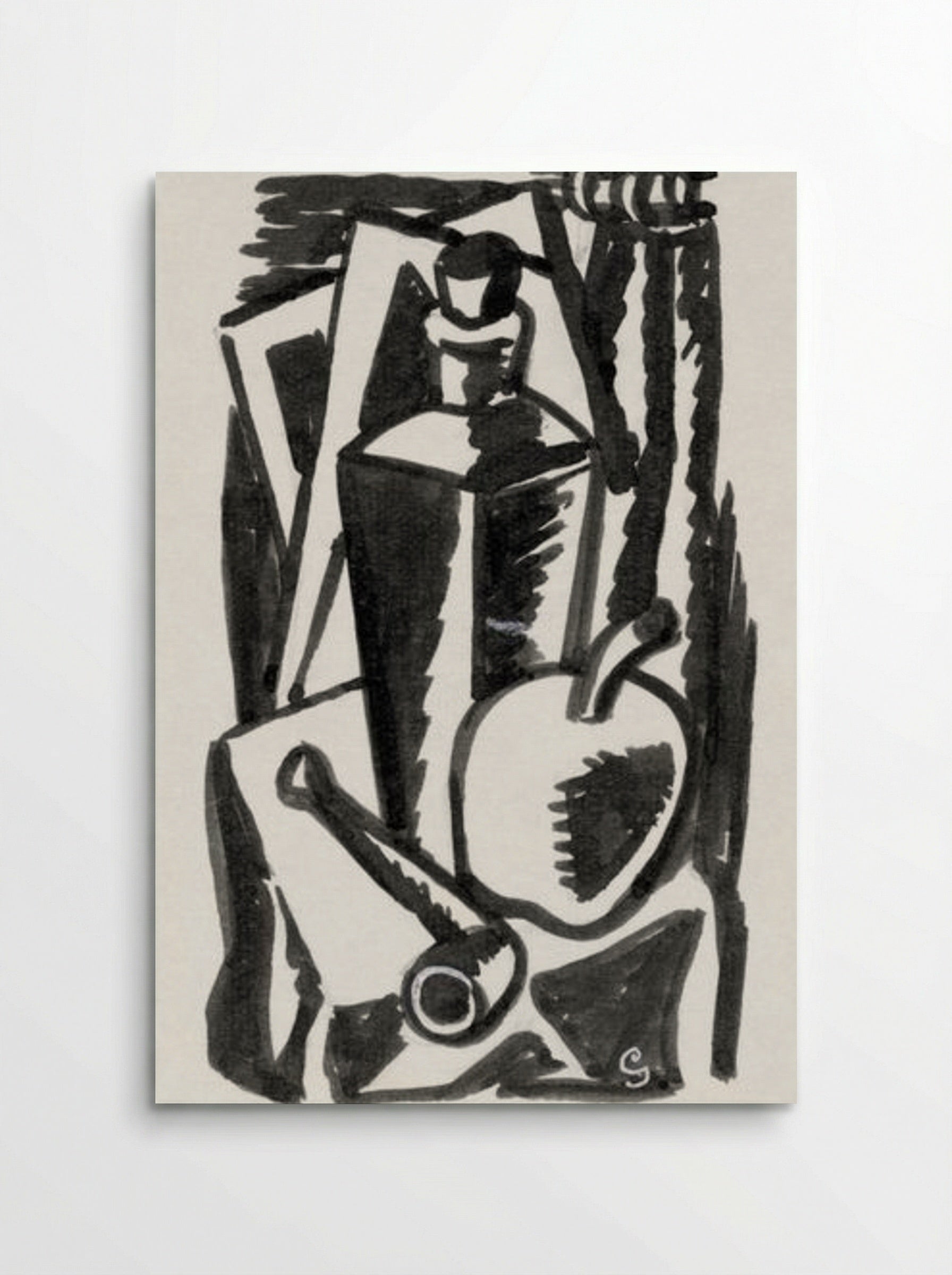 Still Life with Apple, Pipe and Bottle - Leo Gestel - Poster