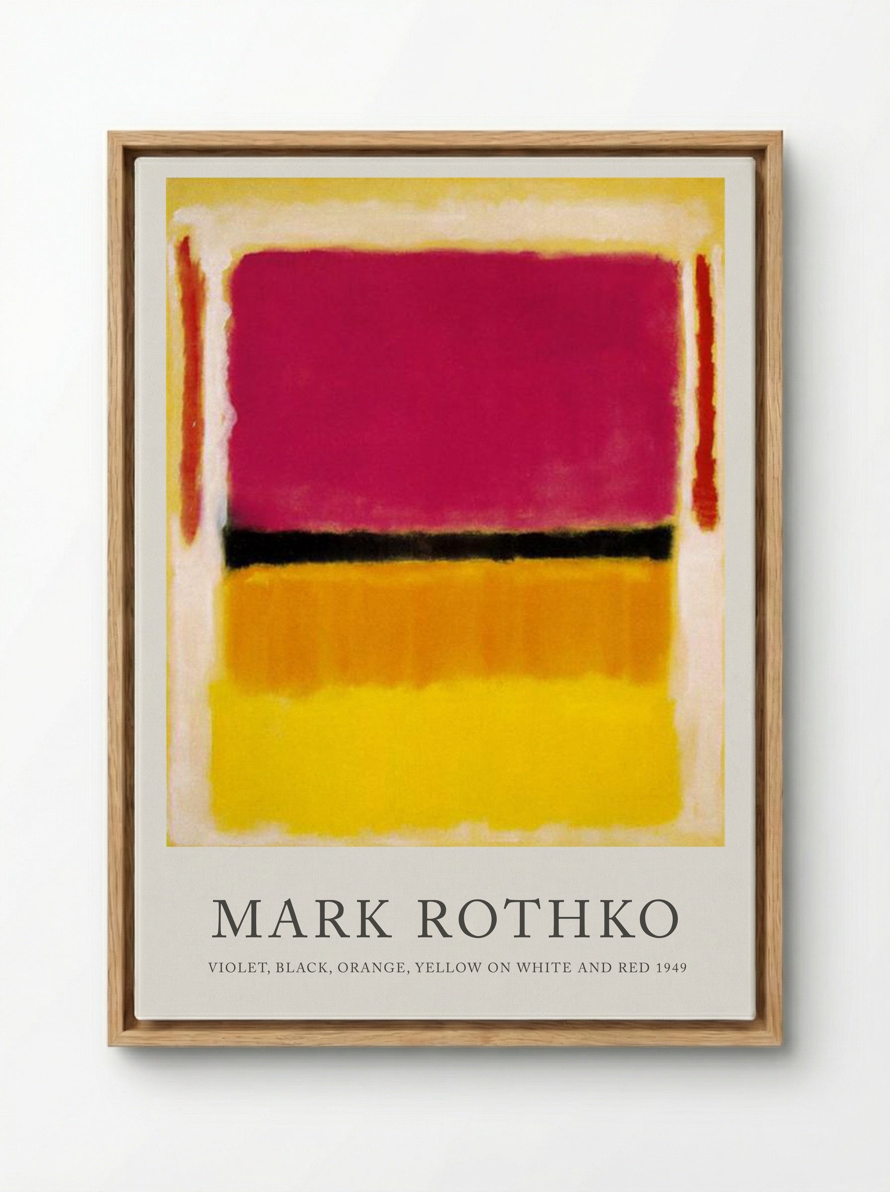Violet, Black, Orange, Yellow on White and Red - Mark Rothko - Framed Canvas Wood