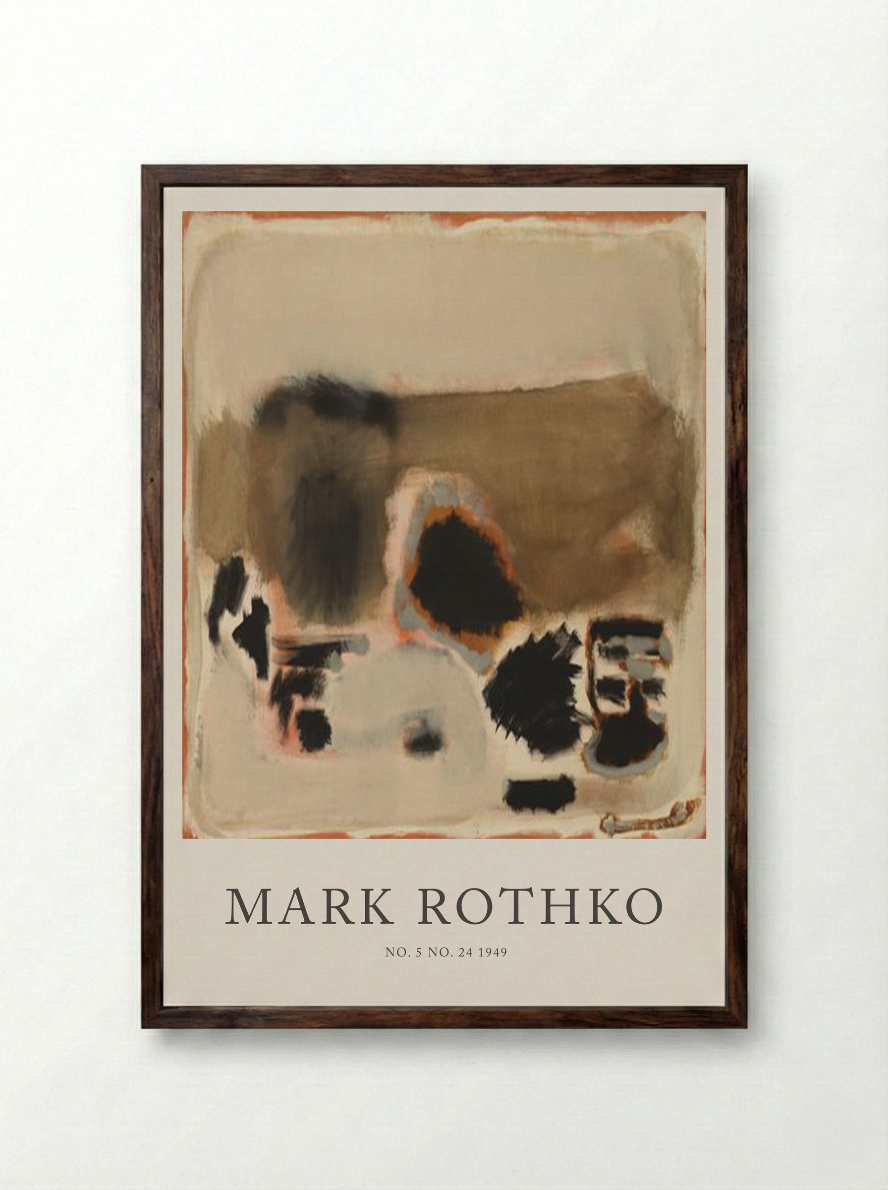 No. 5, No. 24 - Mark Rothko - Framed Print Dark Wood