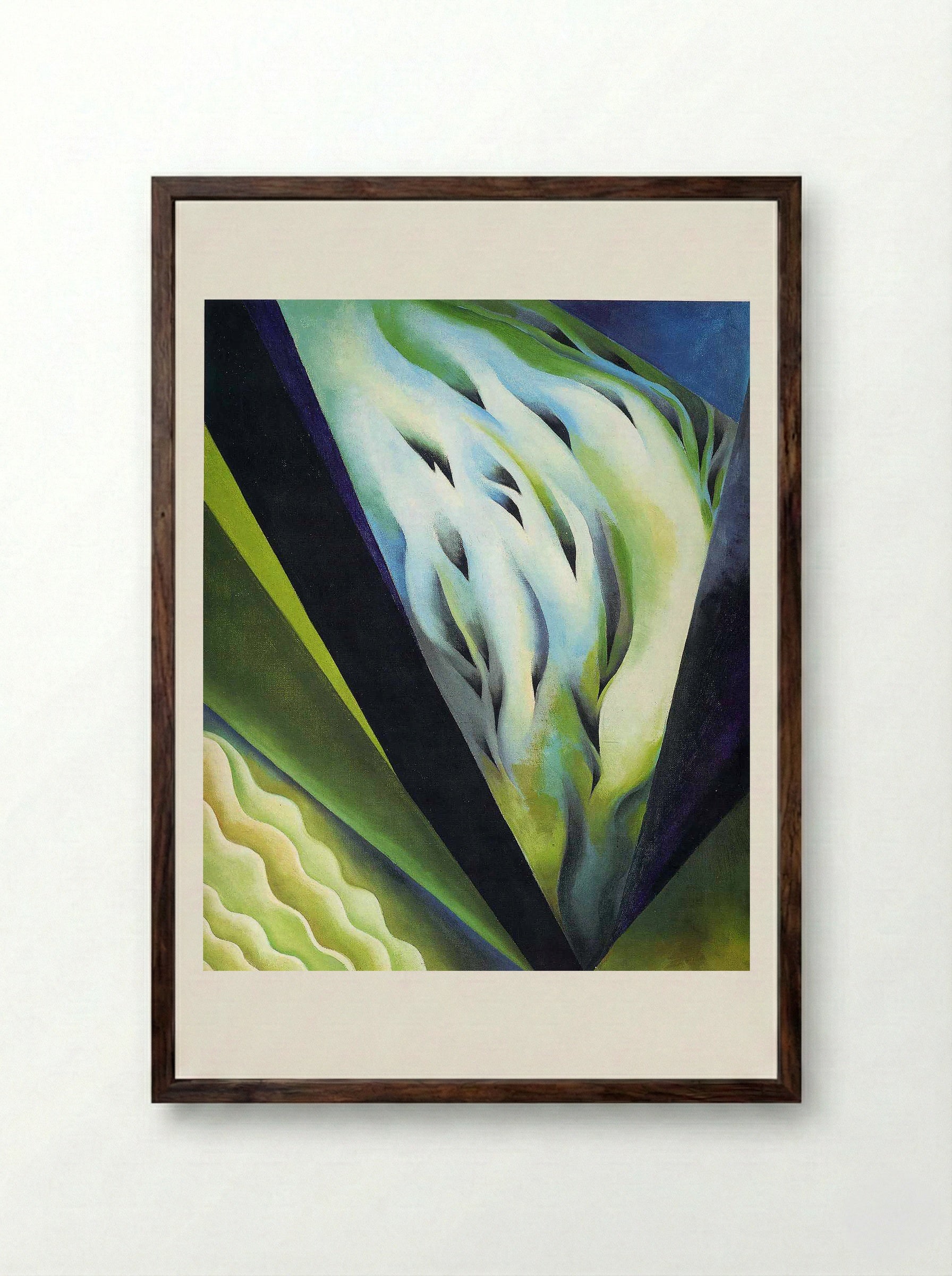 Blue and Green Music - Georgia O'Keeffe - Framed Print Dark Wood