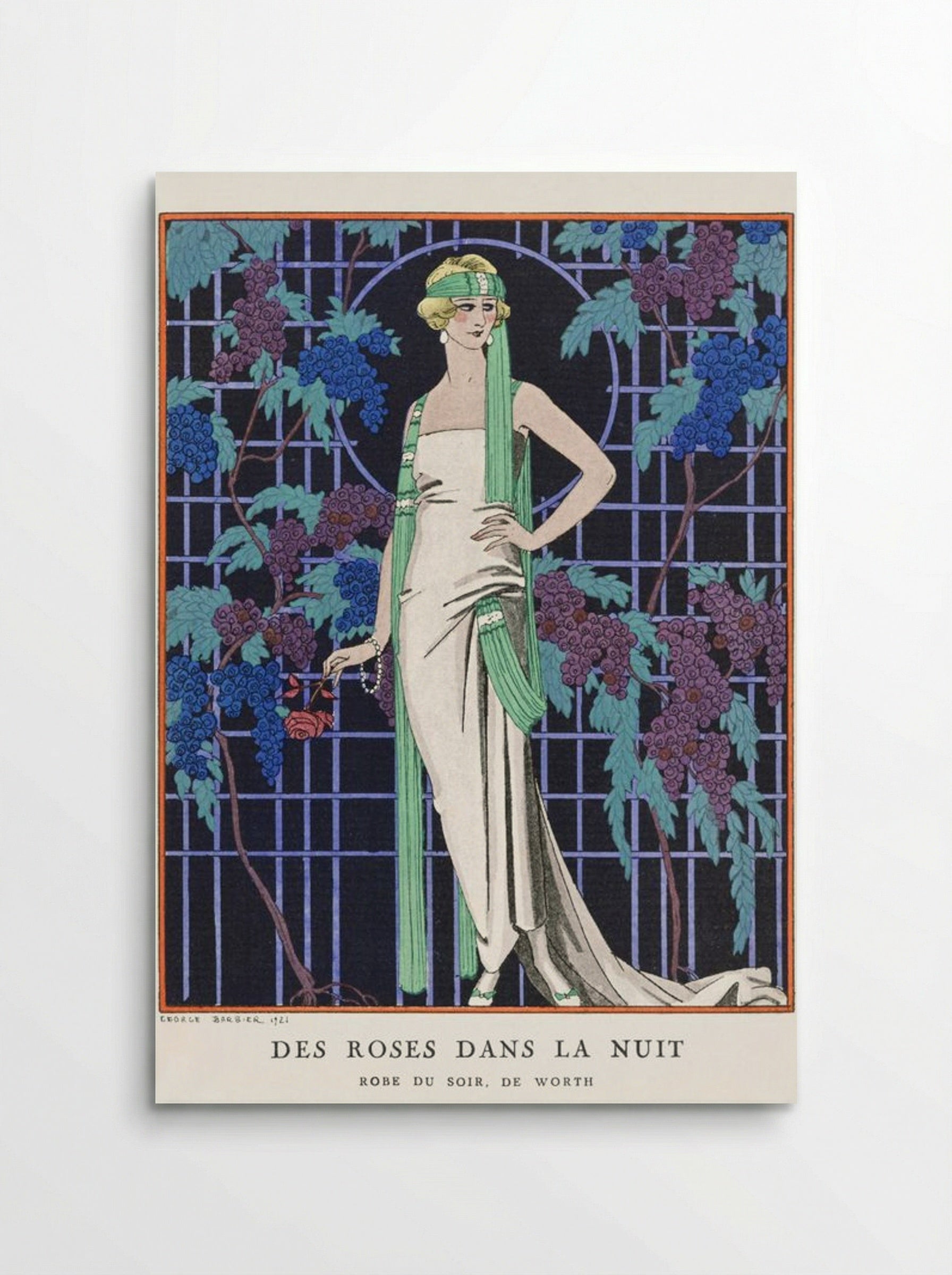 Des Roses dans la Nuit (Evening Dress by Worth) - George Barbier - Poster