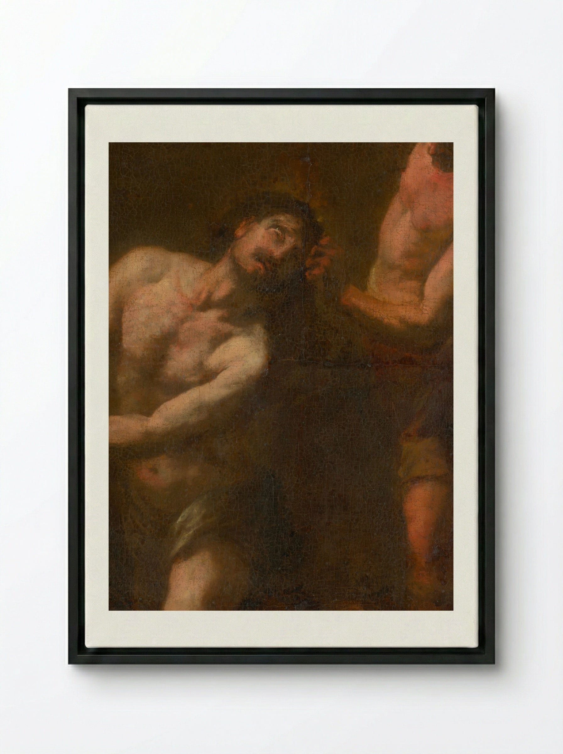 The Flagellation of Christ - Fine Art Print - Framed Canvas Black