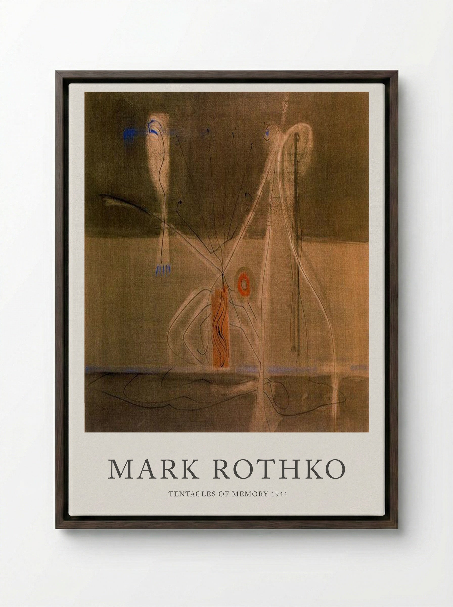 Tentacles of Memory - Mark Rothko - Framed Canvas Dark Wood