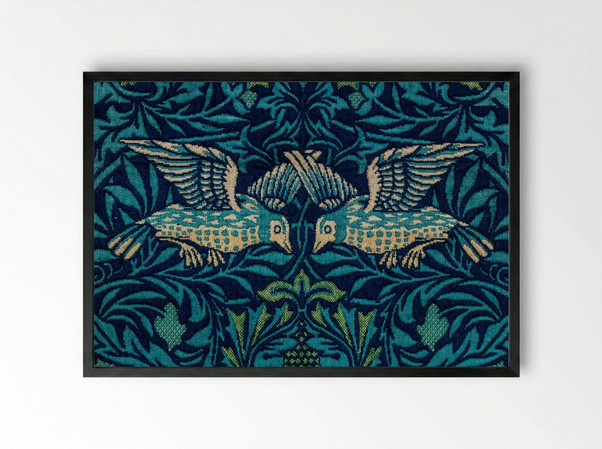 Birds - William Morris - Framed Print Black