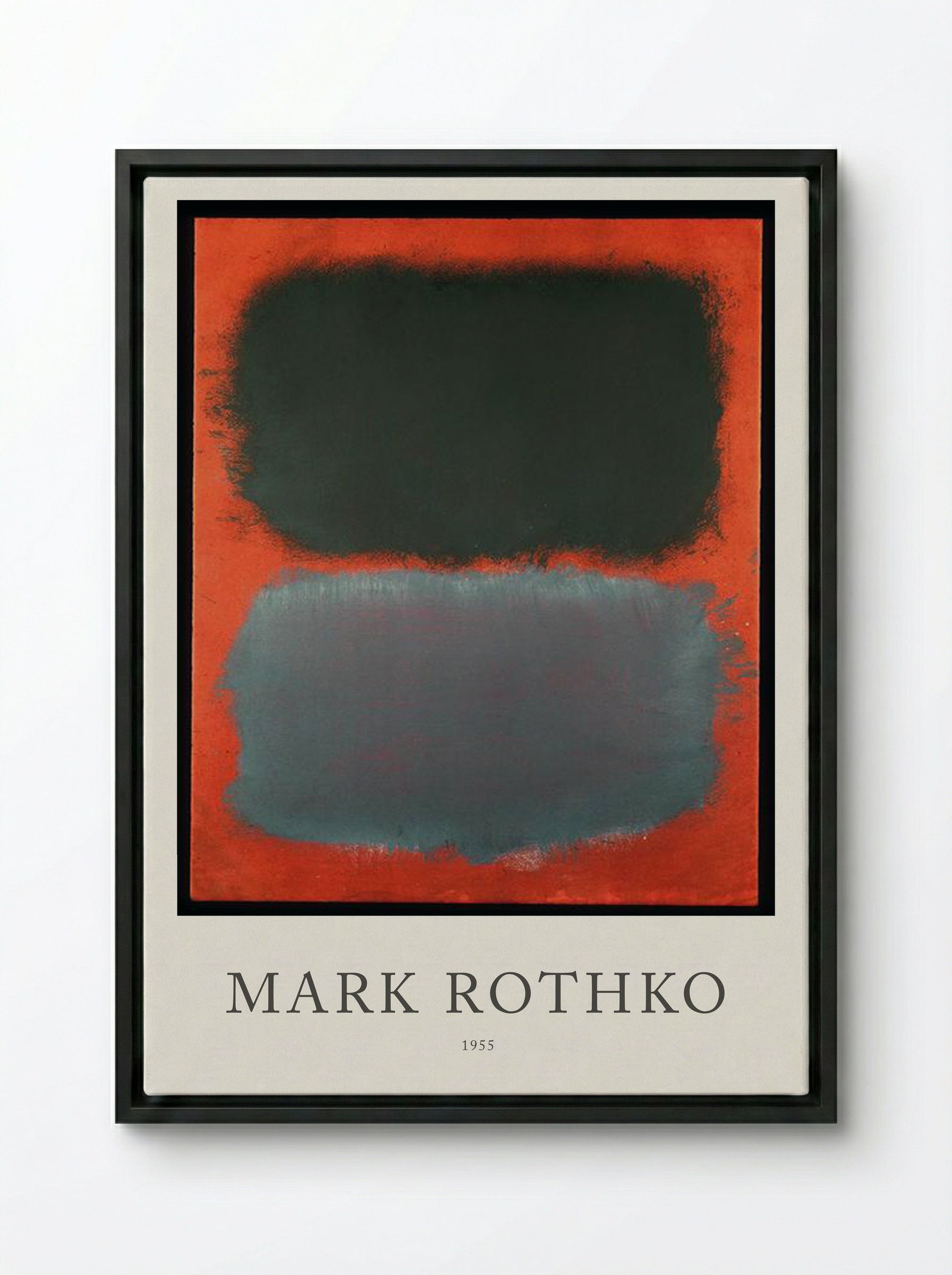 Untitled (Black and Grey Over Orange) - Mark Rothko - Framed Canvas Black
