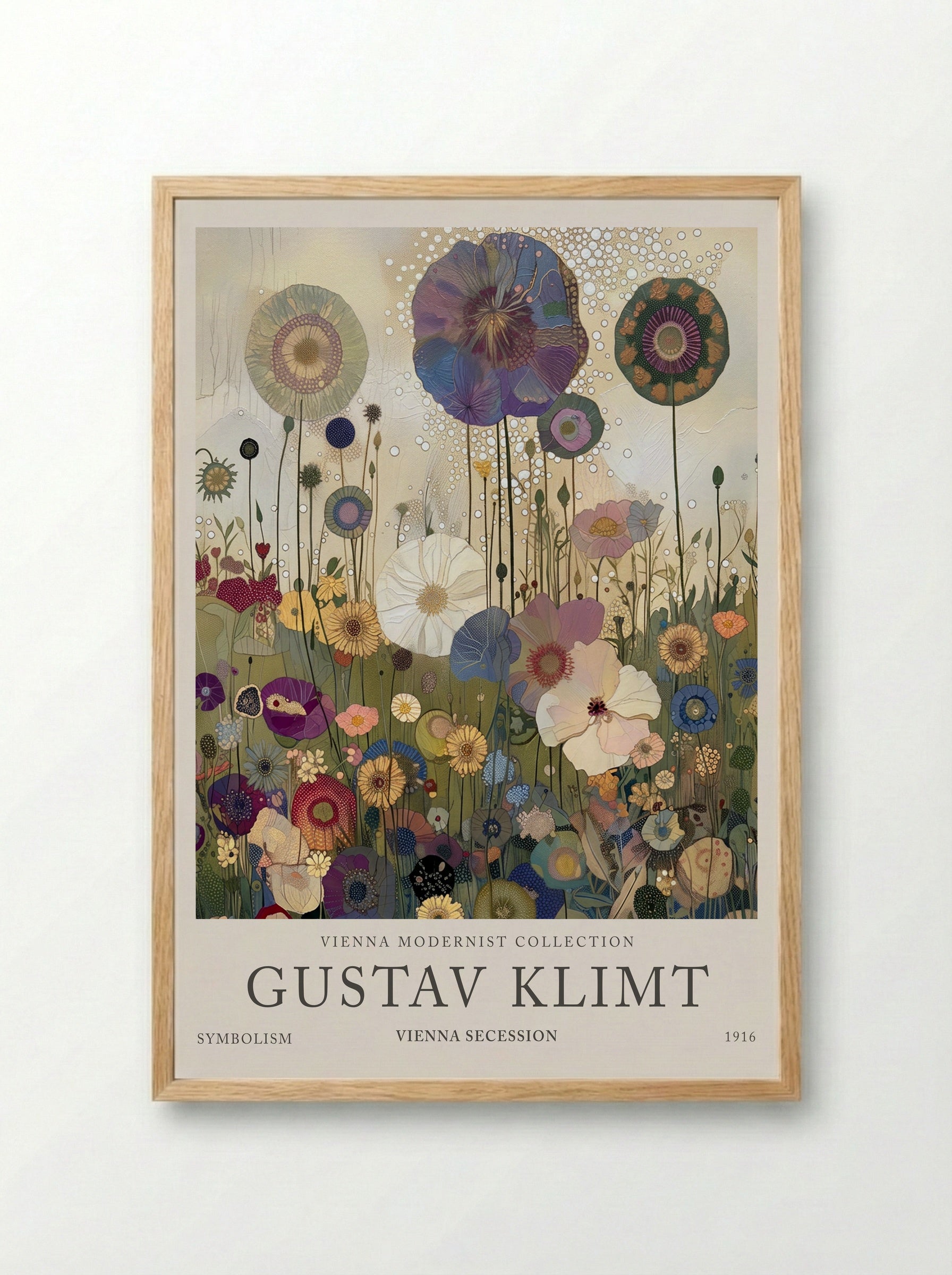 Golden Meadow Bloom – Gustav Klimt - Framed Print Wood