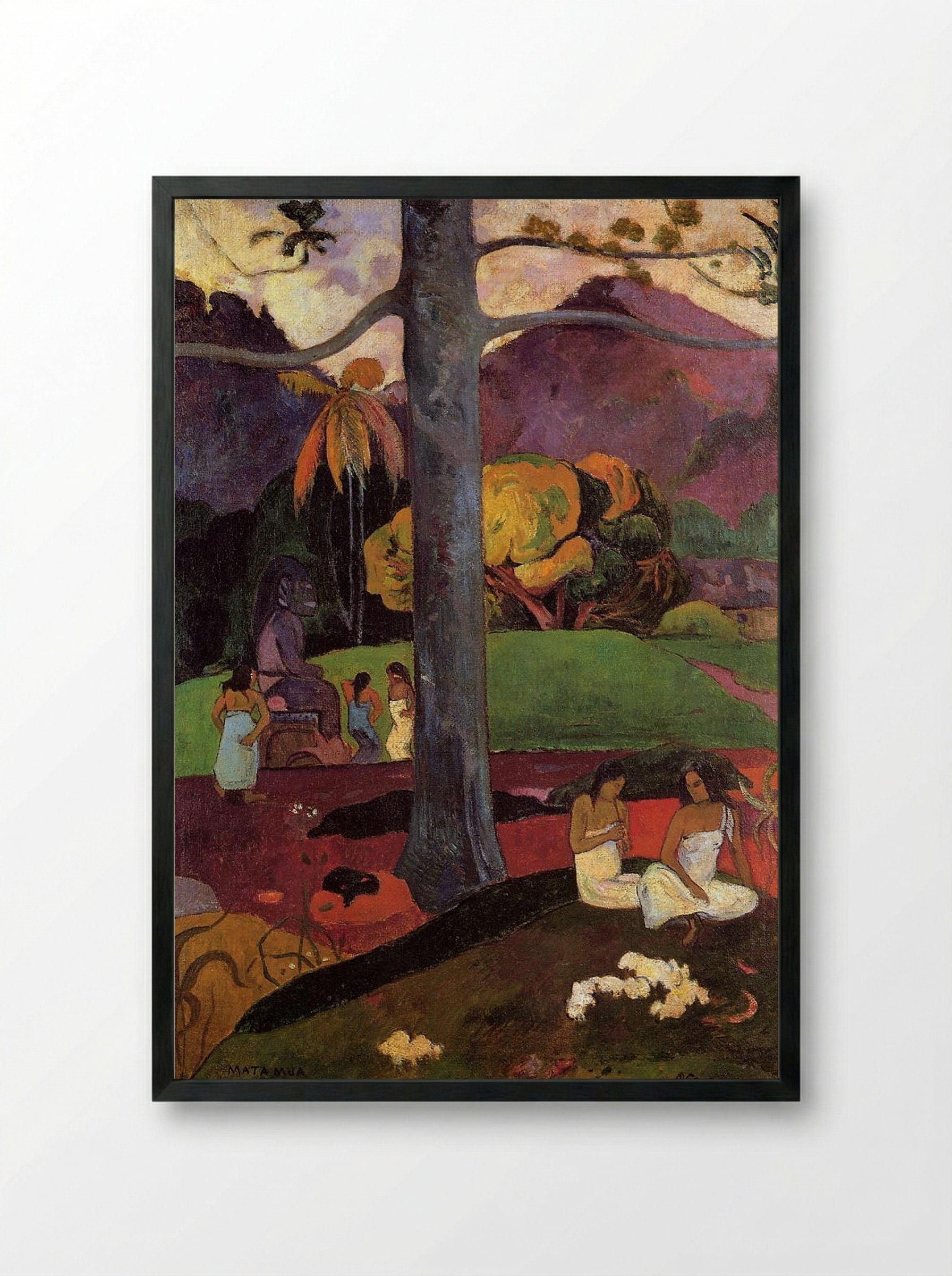 Mata Mua (In Olden Times) - Paul Gauguin - Framed Print Black