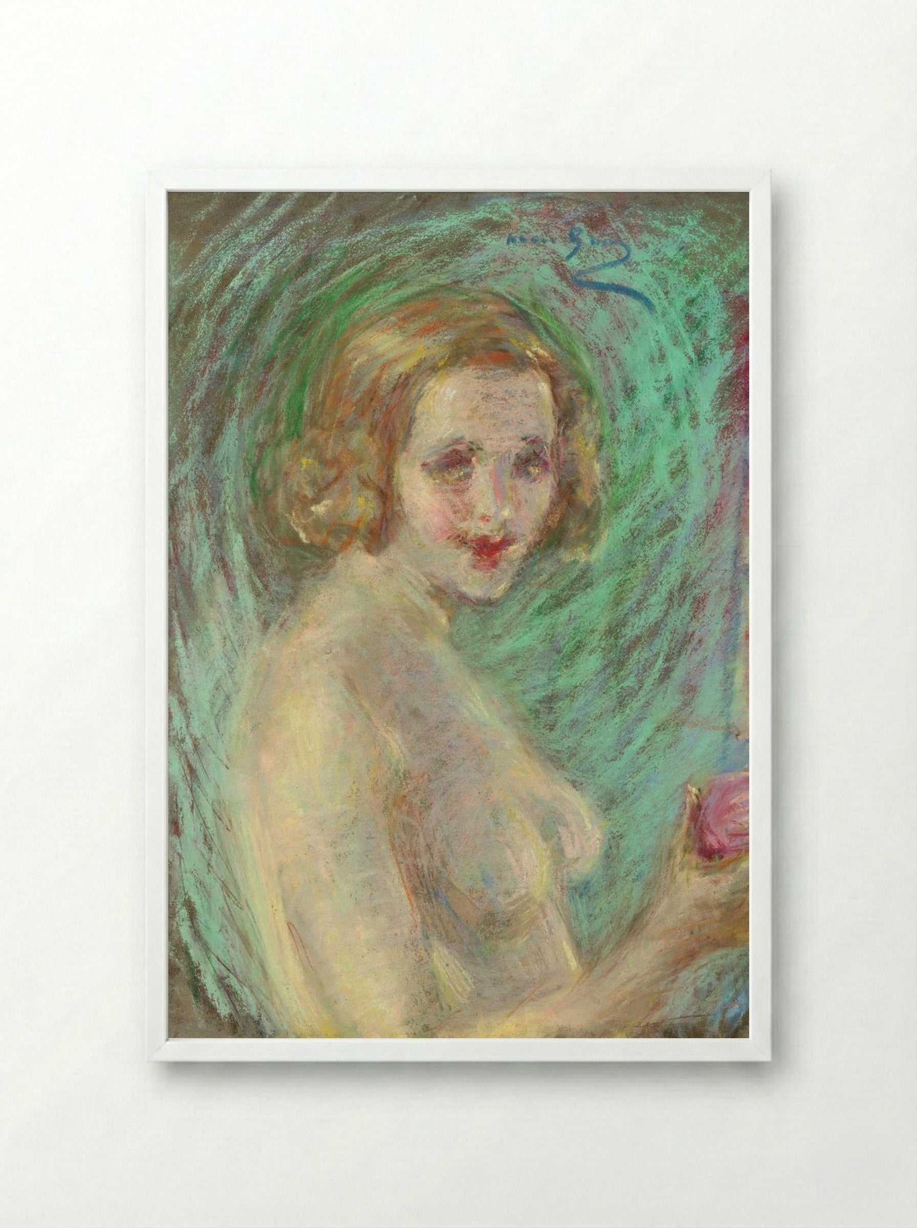 Nude with Fruit - Alice Pike Barney - Framed Print White