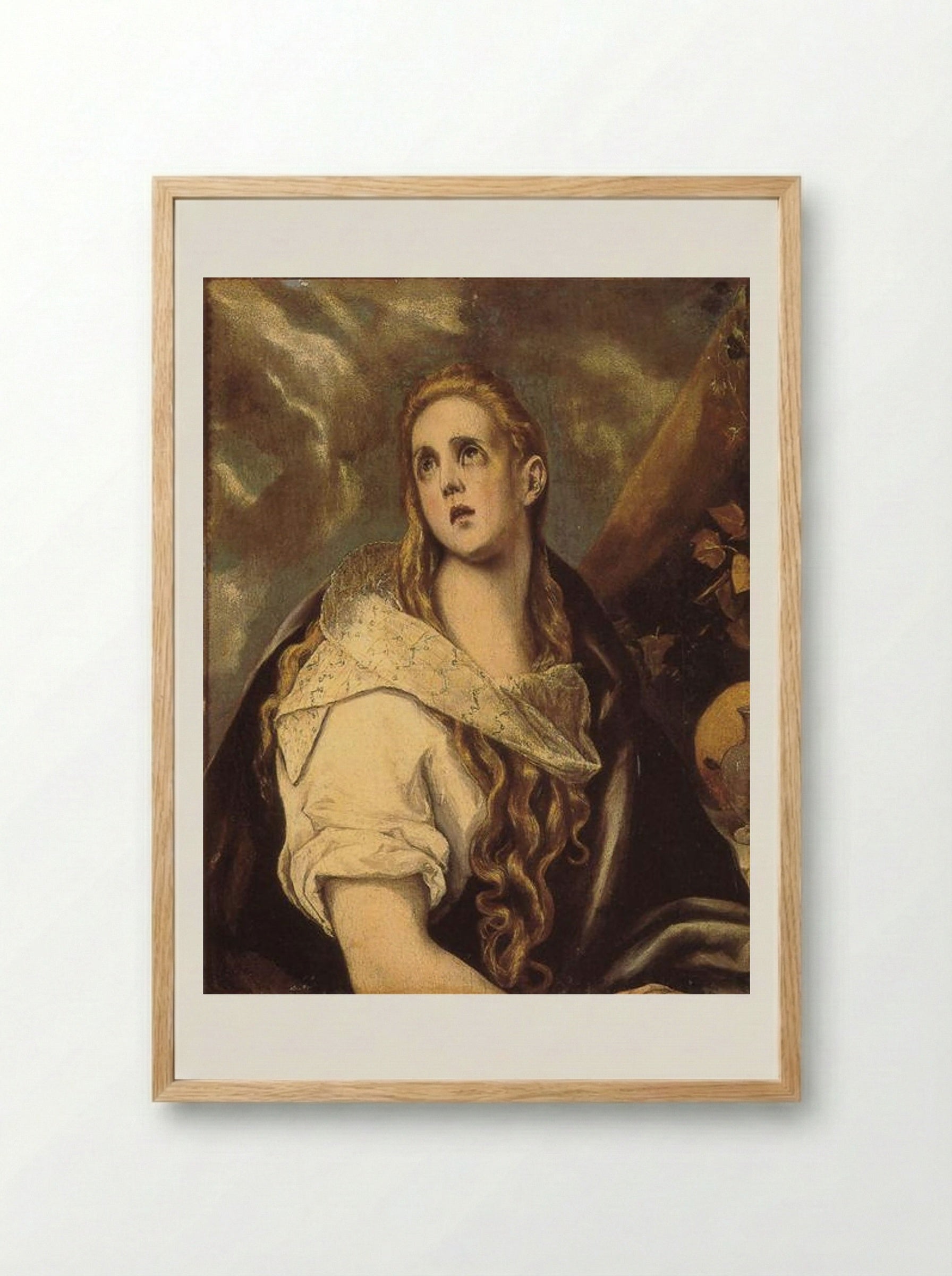 The Penitent Magdalene - El Greco - Framed Print Wood