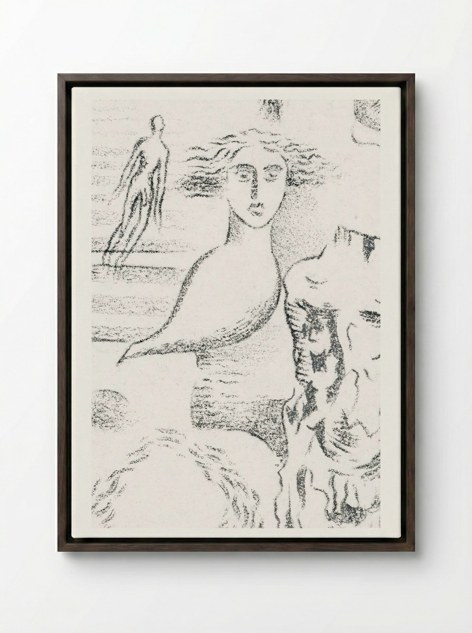 Design for Urne Buriall – Ghosts - Paul Nash - Framed Canvas Dark Wood