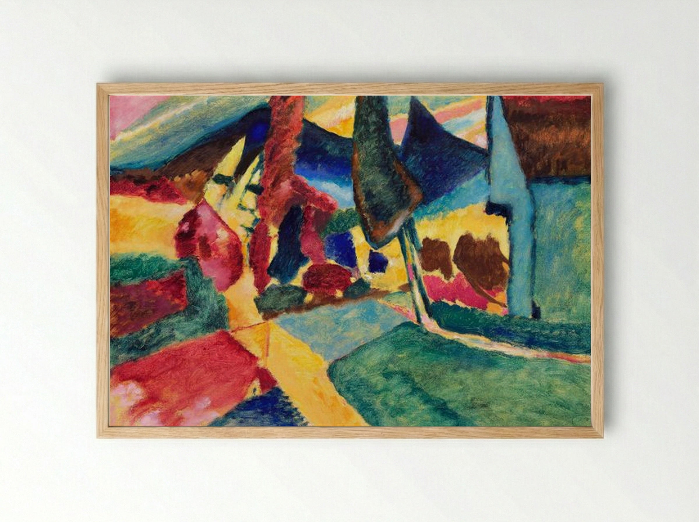 Landscape with Two Poplars - Wassily Kandinsky - Framed Print Wood