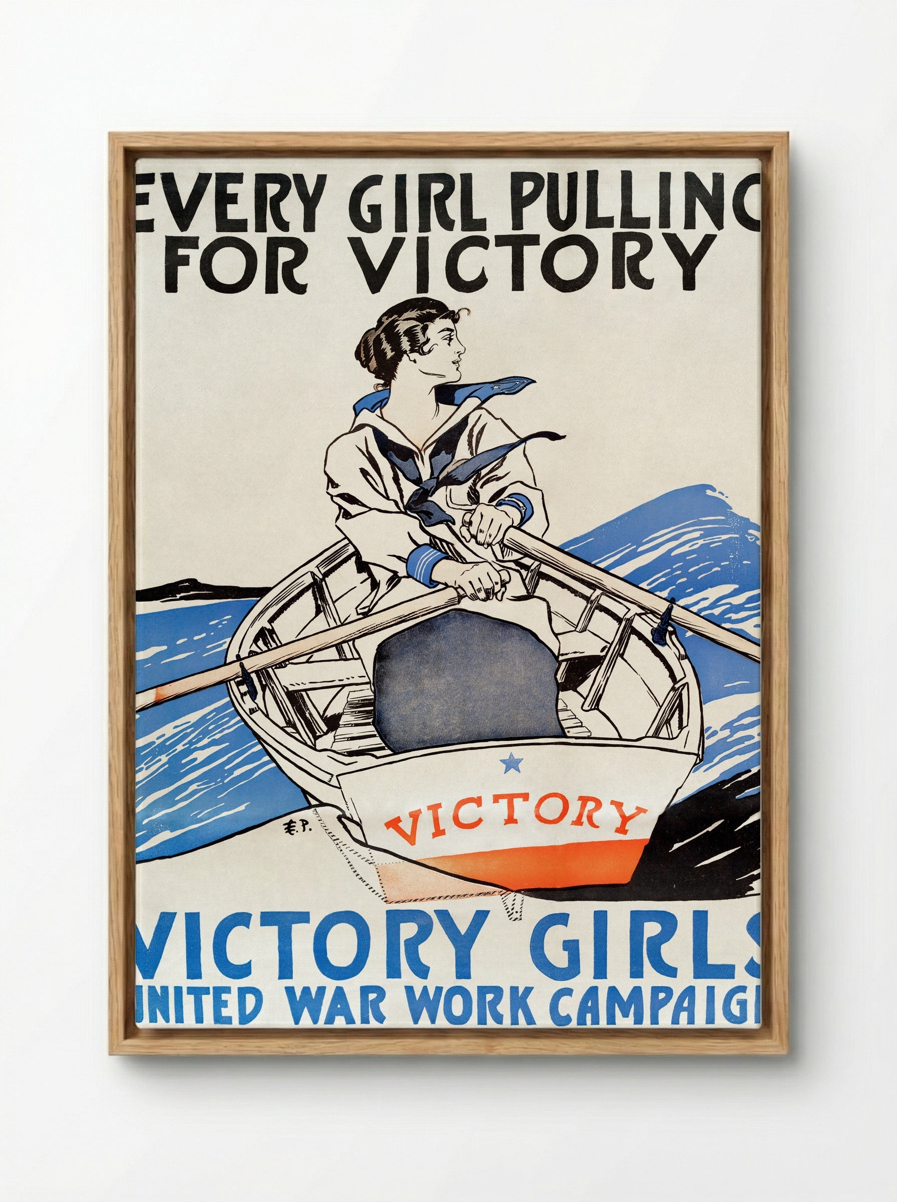 Every Girl Pulling for Victory - Edward Penfield - Framed Canvas Wood
