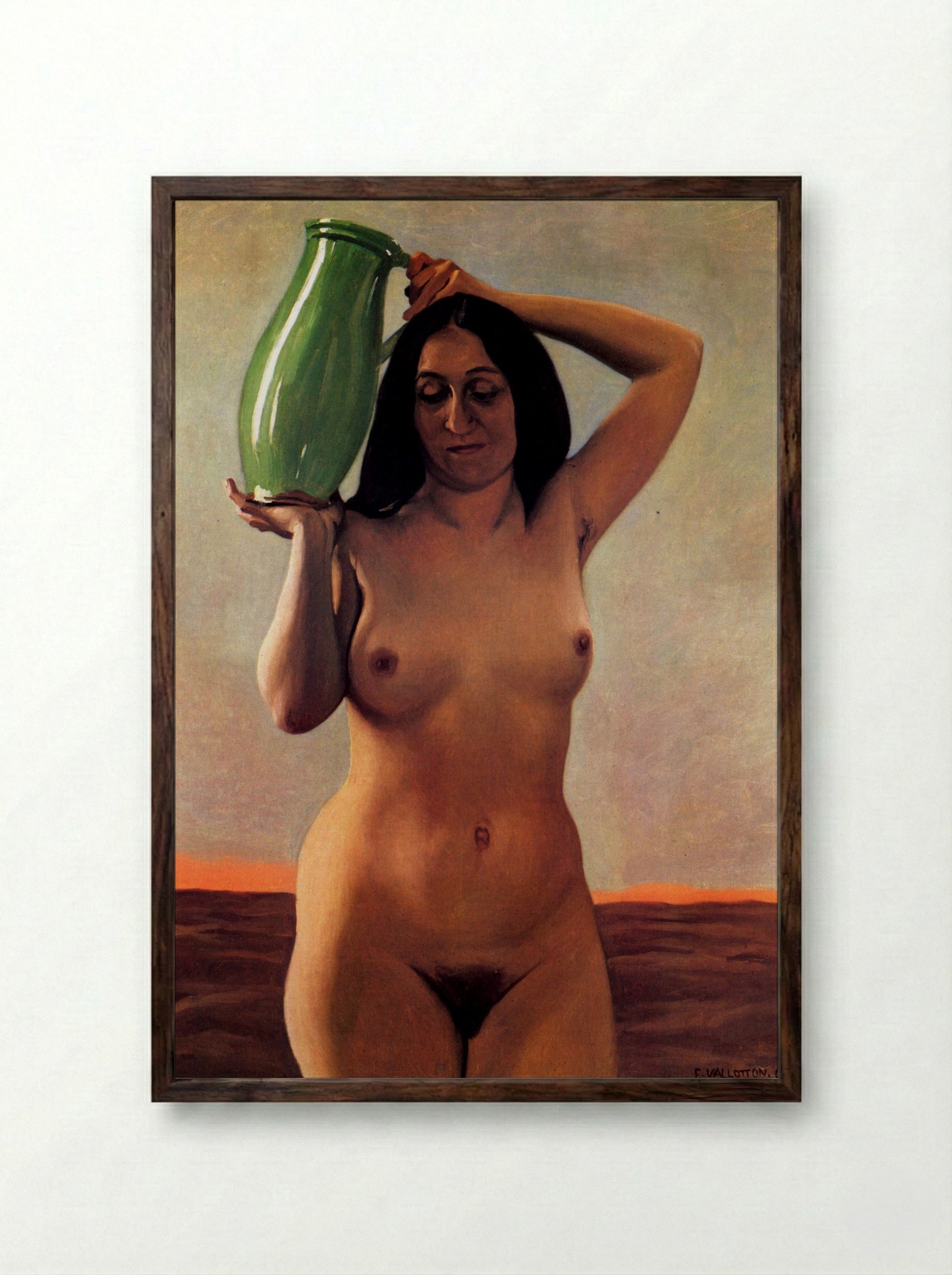 Woman with the Jug - Félix Vallotton - Framed Print Dark Wood
