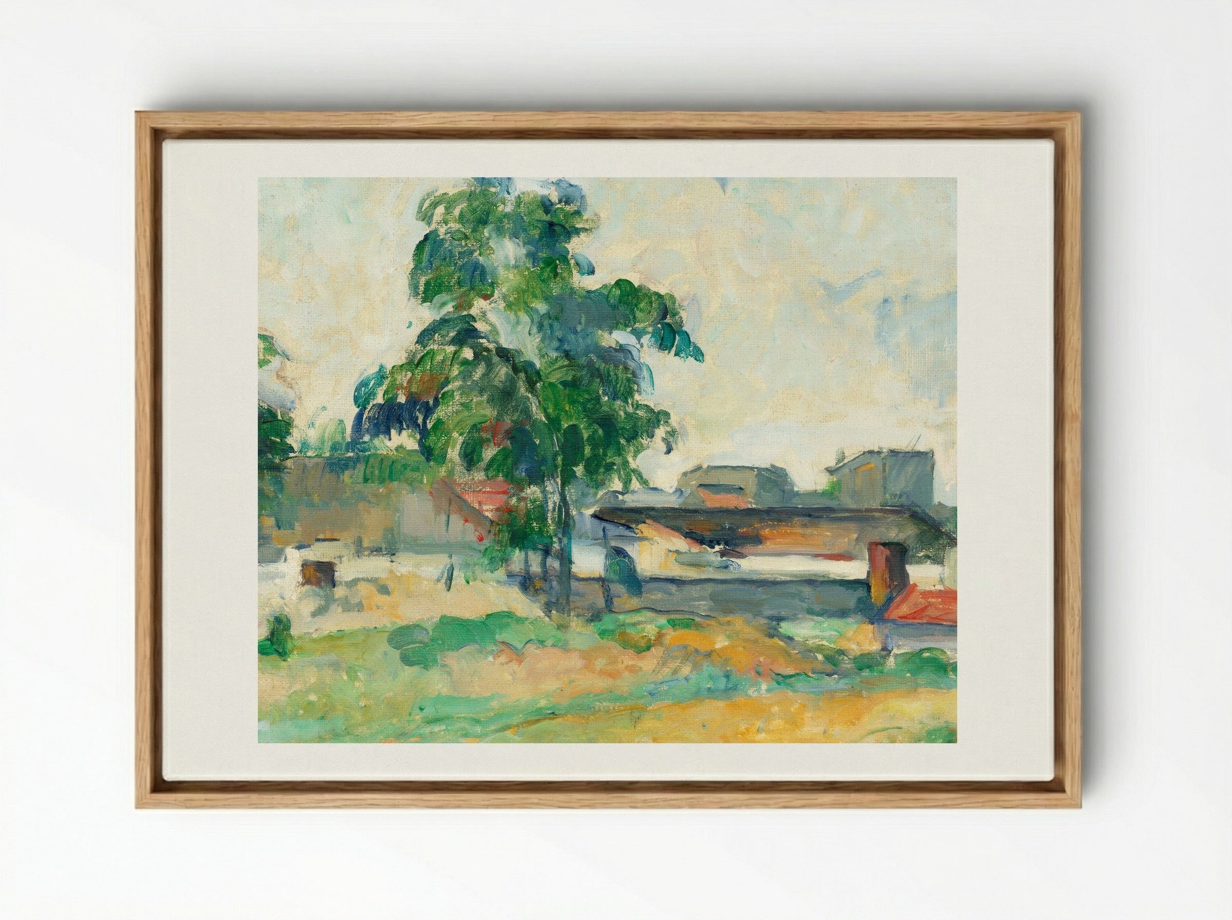 Landscape near Paris - Paul Cézanne - Framed Canvas Wood