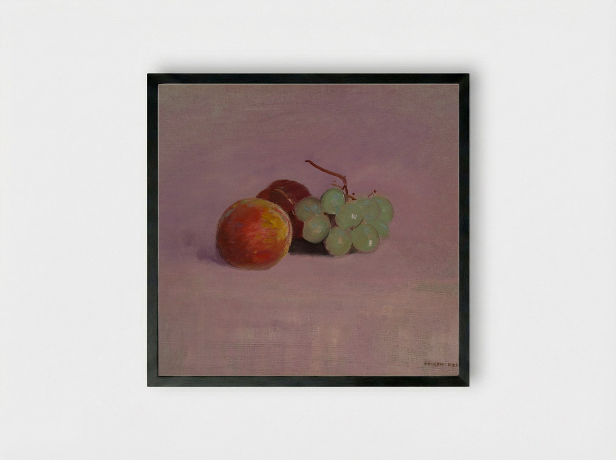 Still Life with Fruit - Odilon Redon - Framed Print Black