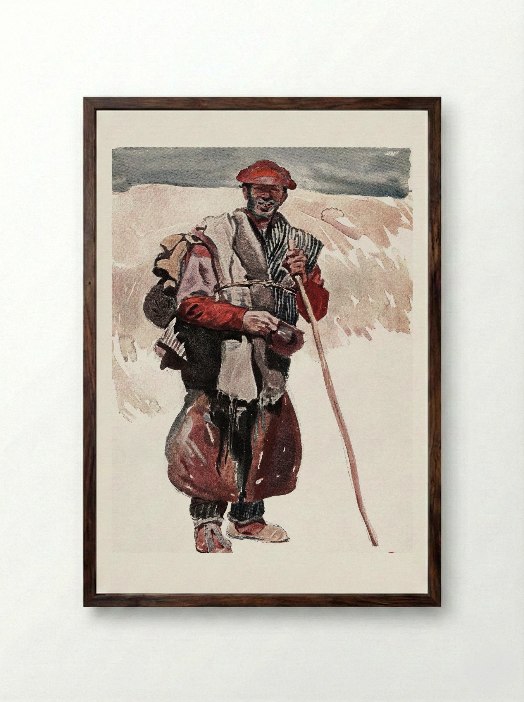 A Spanish Tramp - Edward Penfield - Framed Print Dark Wood
