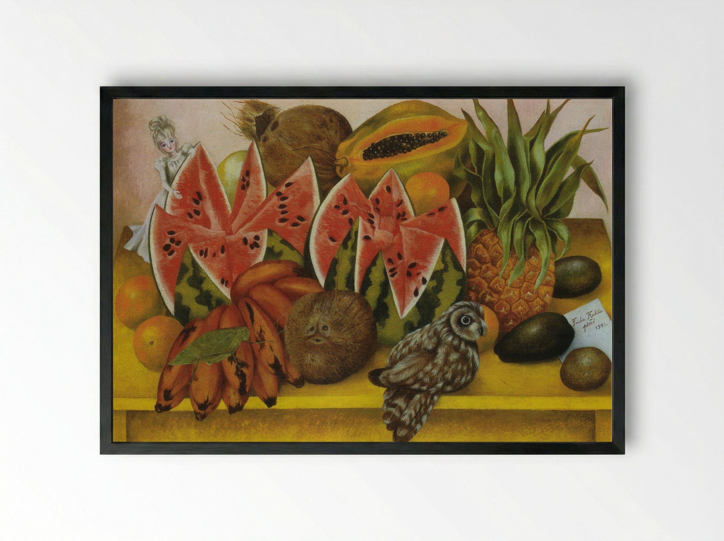 The Bride Frightened at Seeing Life Opened - Frida Kahlo - Framed Print Black
