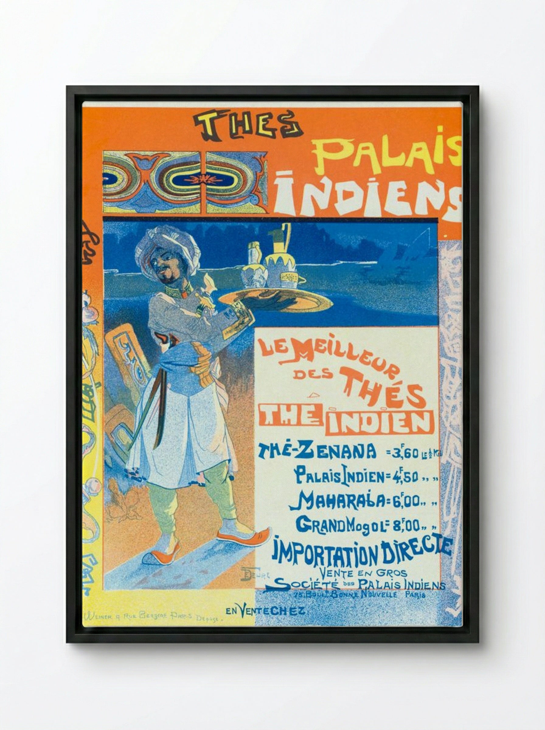 Thés du Palais Indien - Georges de Feure - Framed Canvas Black