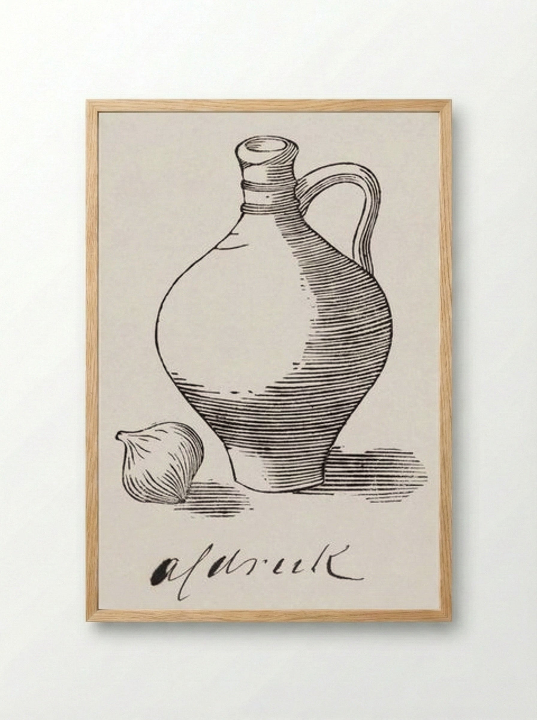 Still Life with Jug and Onion - Julie de Graag - Framed Print Wood