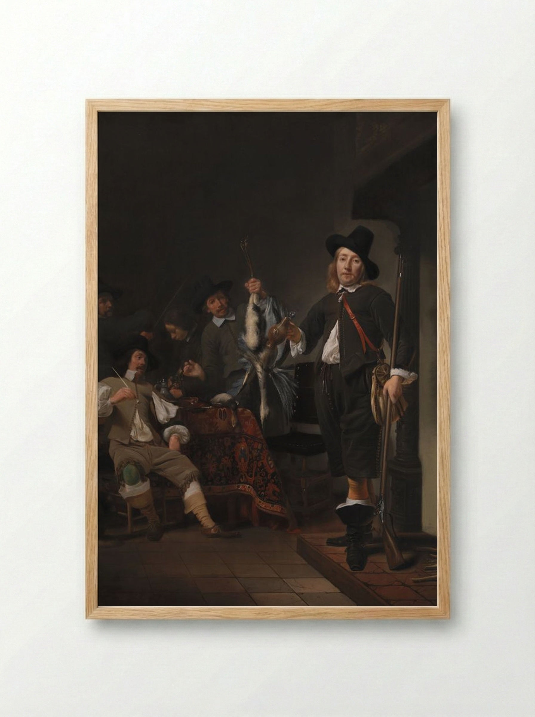 The Homecoming of a Fowling Party - Frans Hals - Framed Print Wood