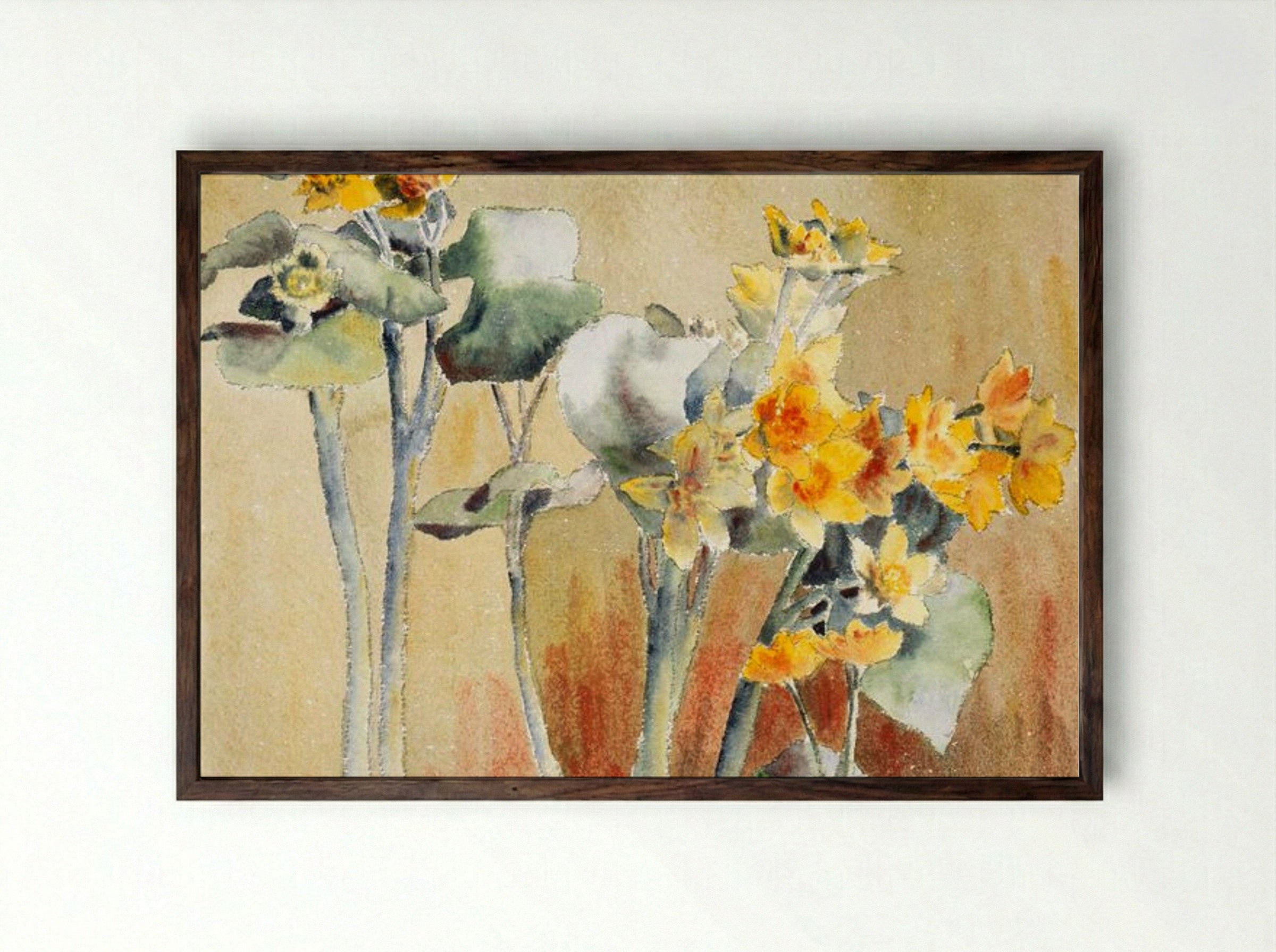 Orange Flower - Hannah Borger Overbeck - Framed Print Dark Wood