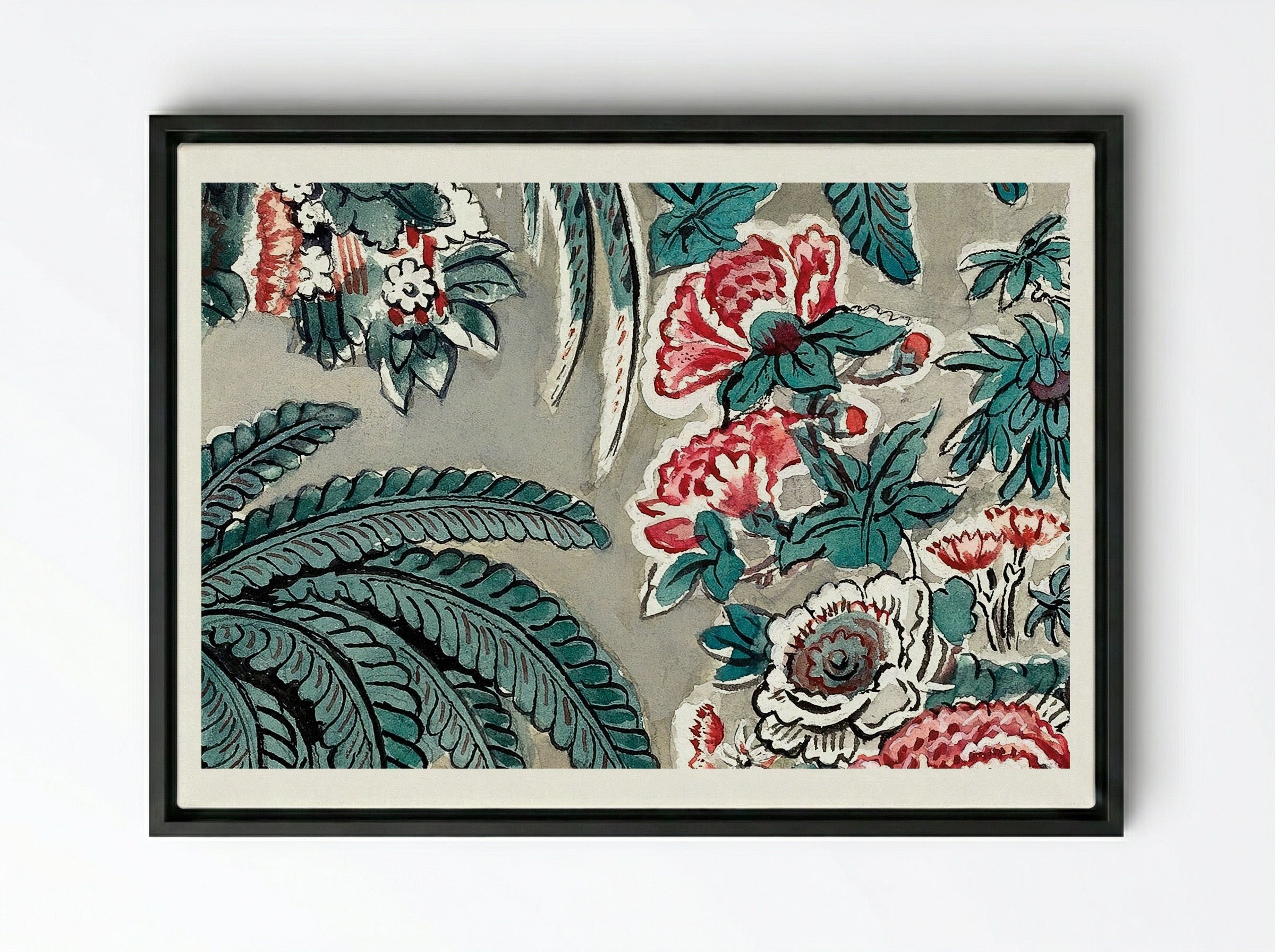Chintz - George Loughridge - Framed Canvas Black