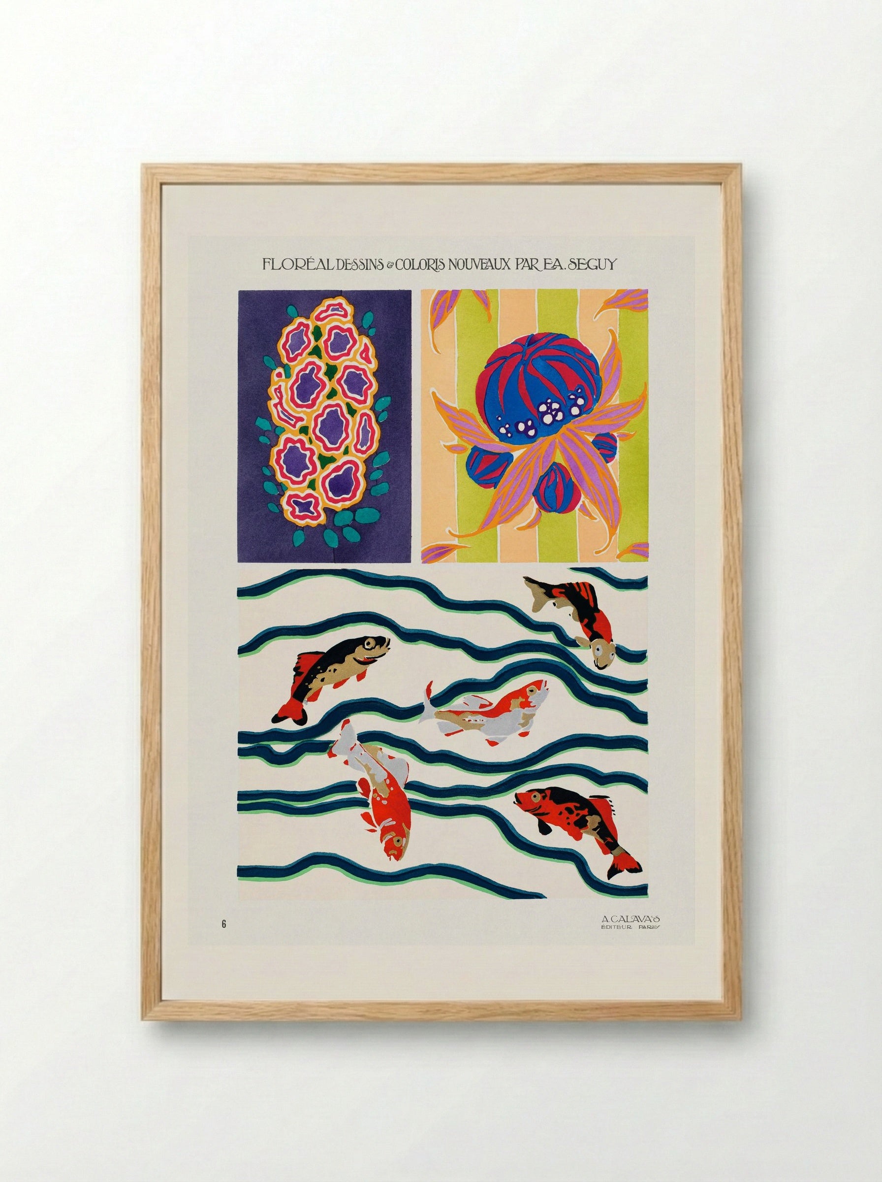 Floréal Dessins et Coloris Nouveaux - Émile-Allain Séguy - Framed Print Wood