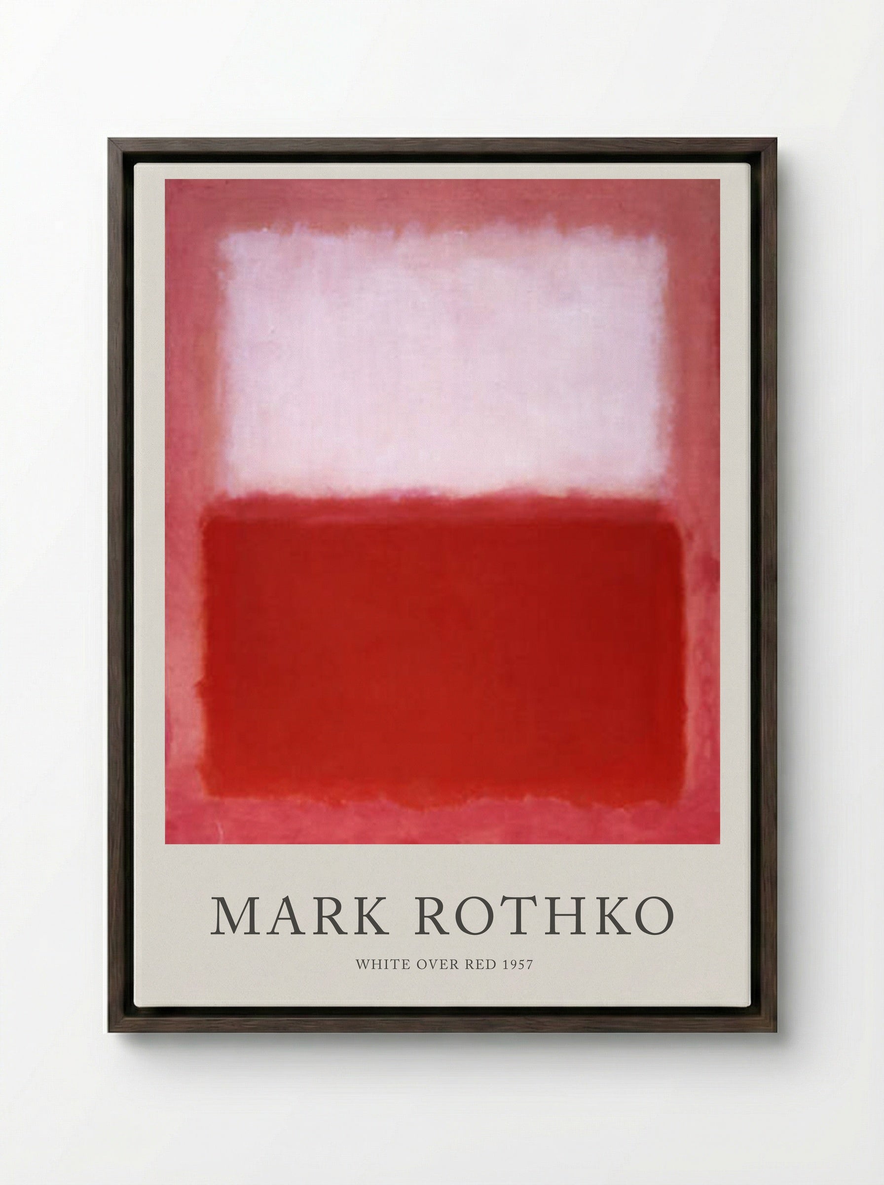 White Over Red - Mark Rothko - Framed Canvas Dark Wood