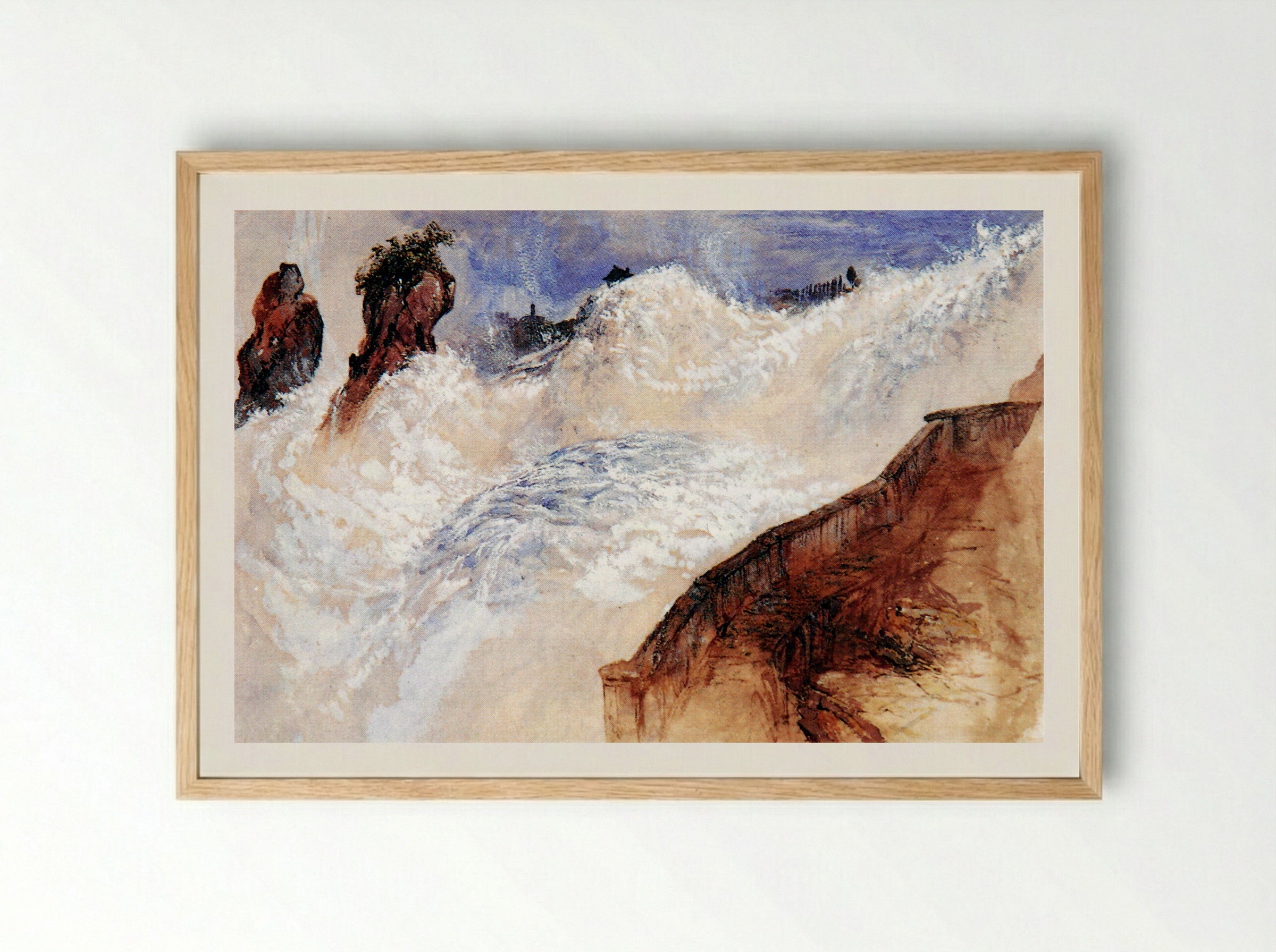 Falls of Schaffhausen - John Ruskin - Framed Print Wood