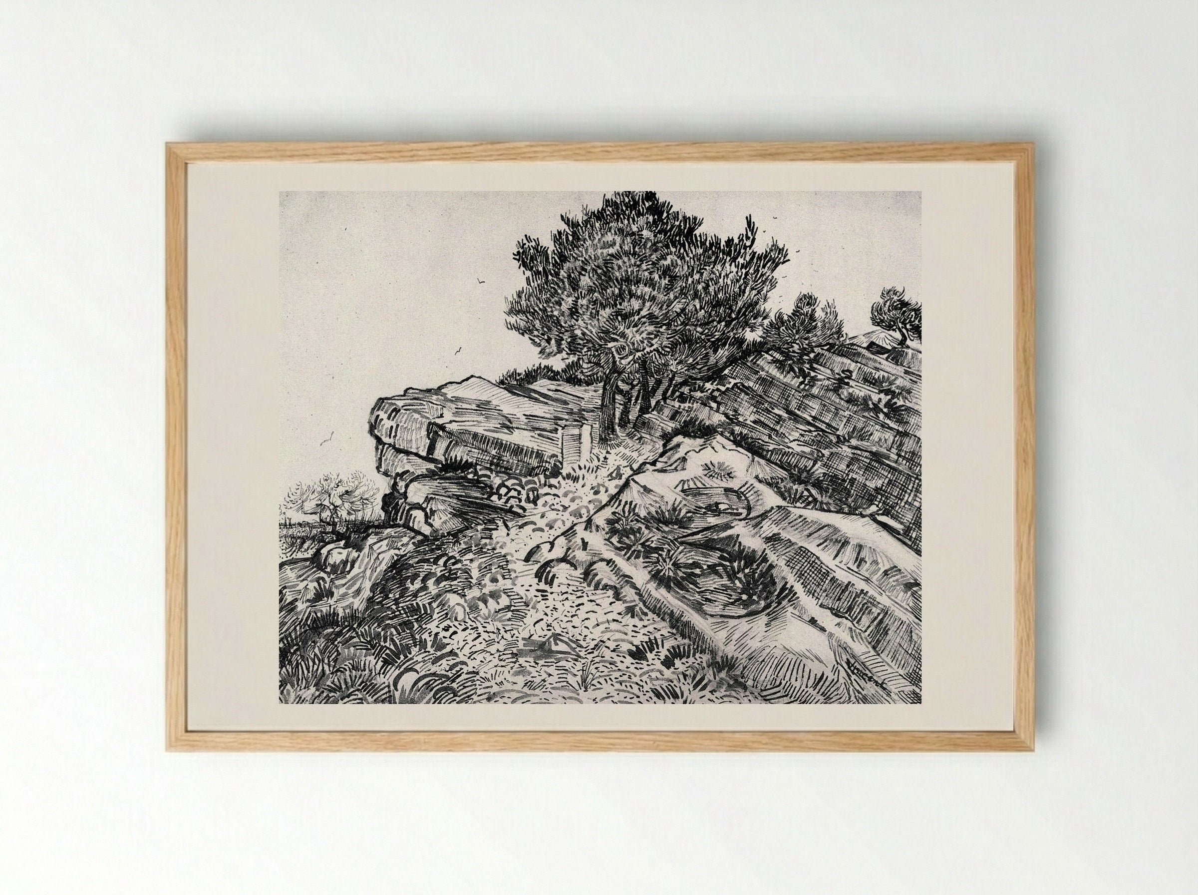 The Rocks (Montmajour) - Vincent van Gogh - Framed Print Wood