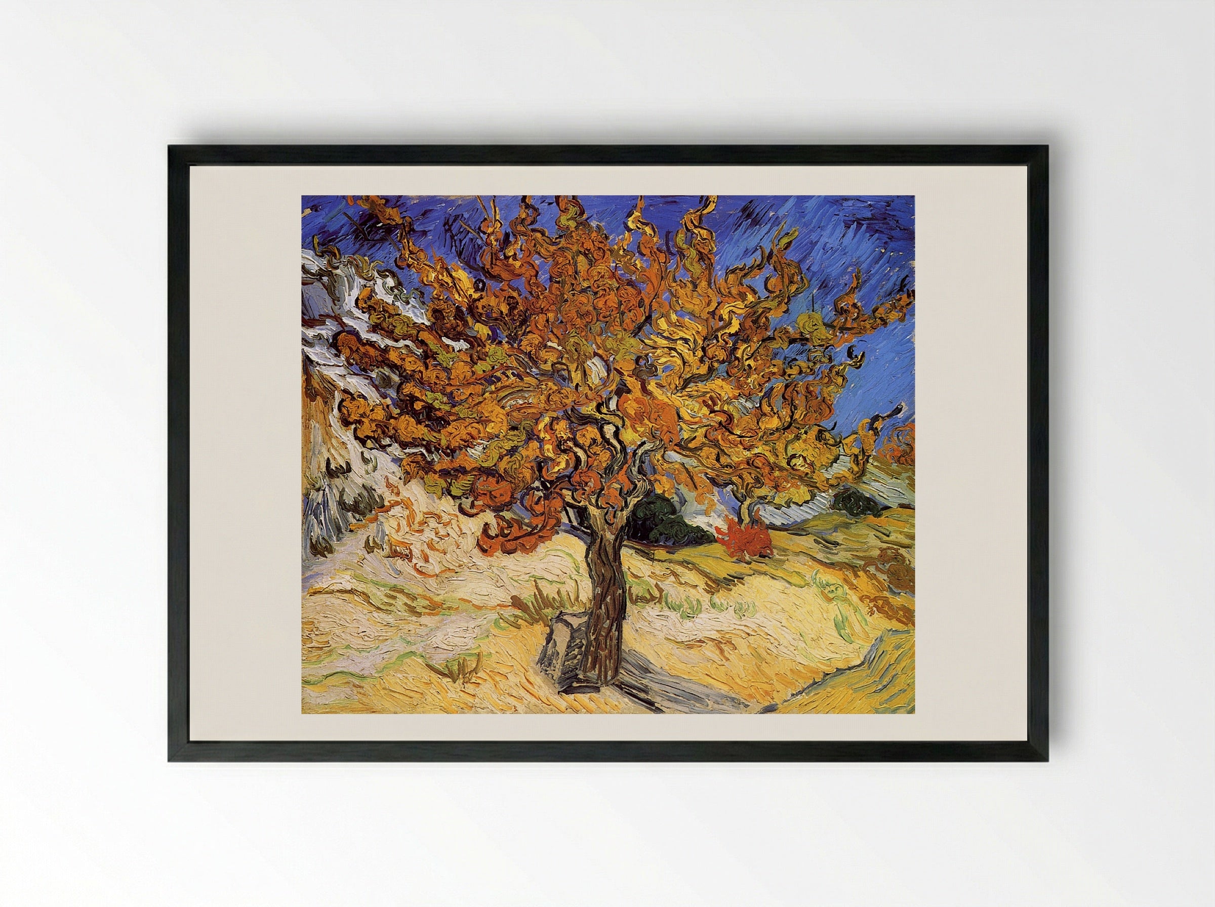 The Mulberry Tree - Vincent van Gogh - Framed Print Black