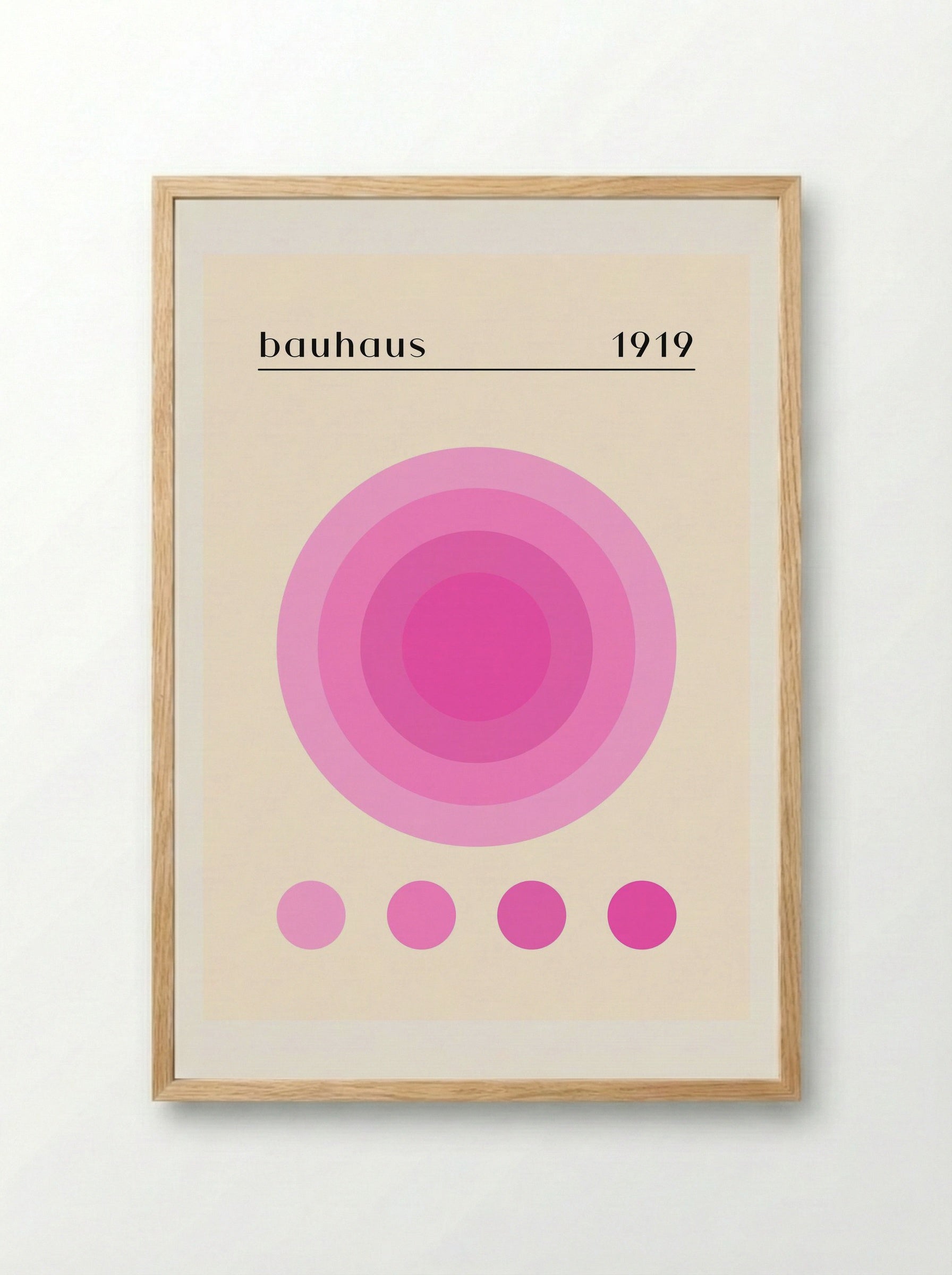 Bauhaus Radiant Pink Circles 1919 - Framed Print Wood