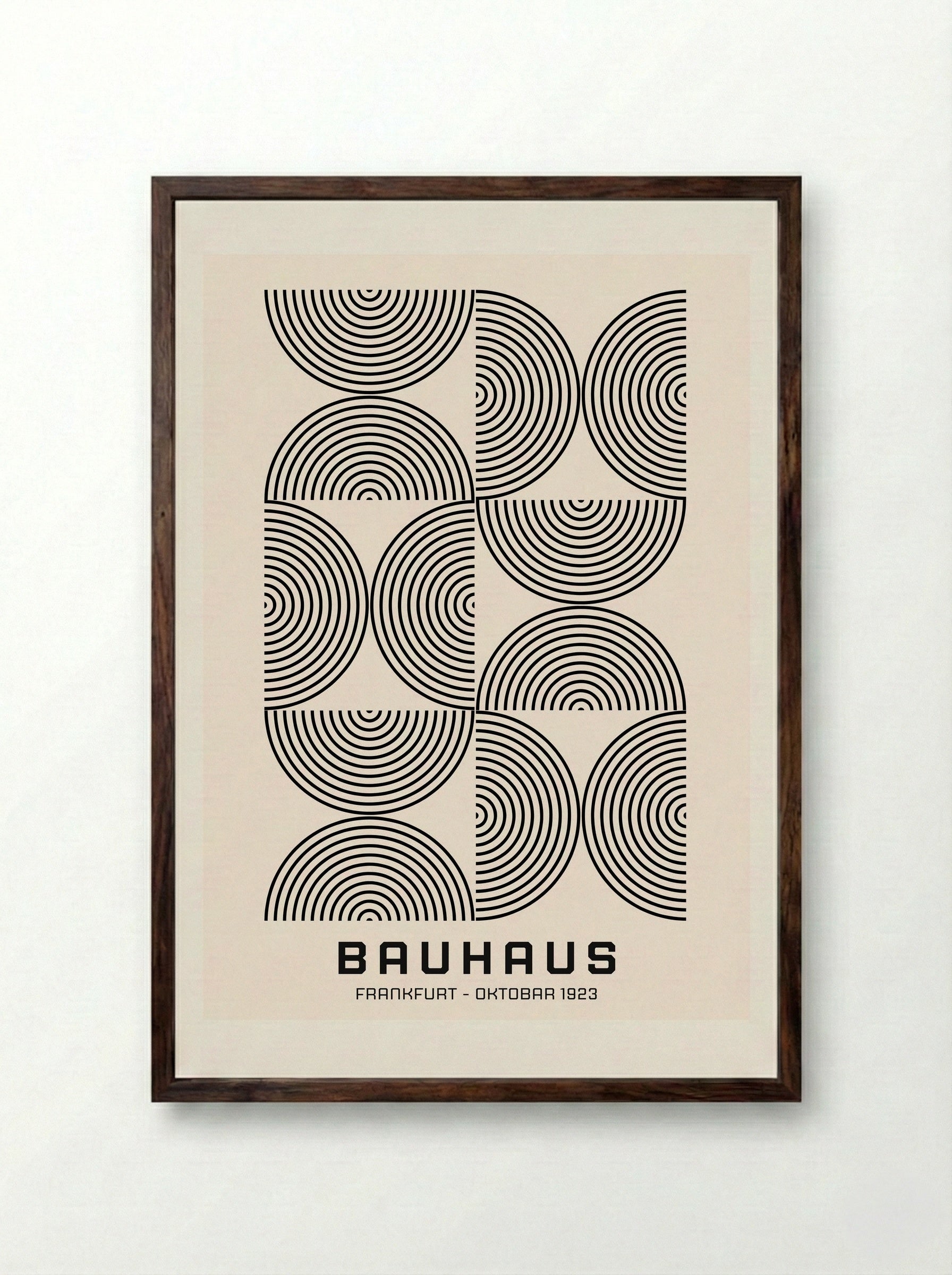 Bauhaus Optical Rings - Frankfurt Oktober 1923 - Framed Print Dark Wood