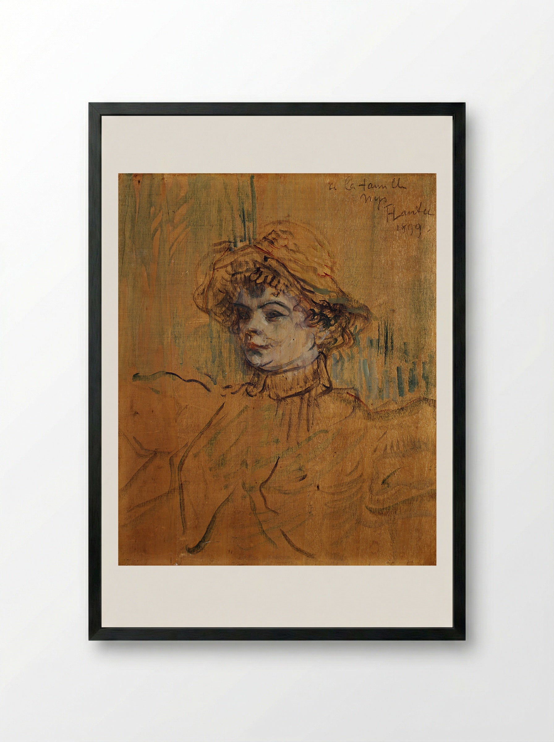 Mademoiselle Nys - Henri de Toulouse-Lautrec - Framed Print Black