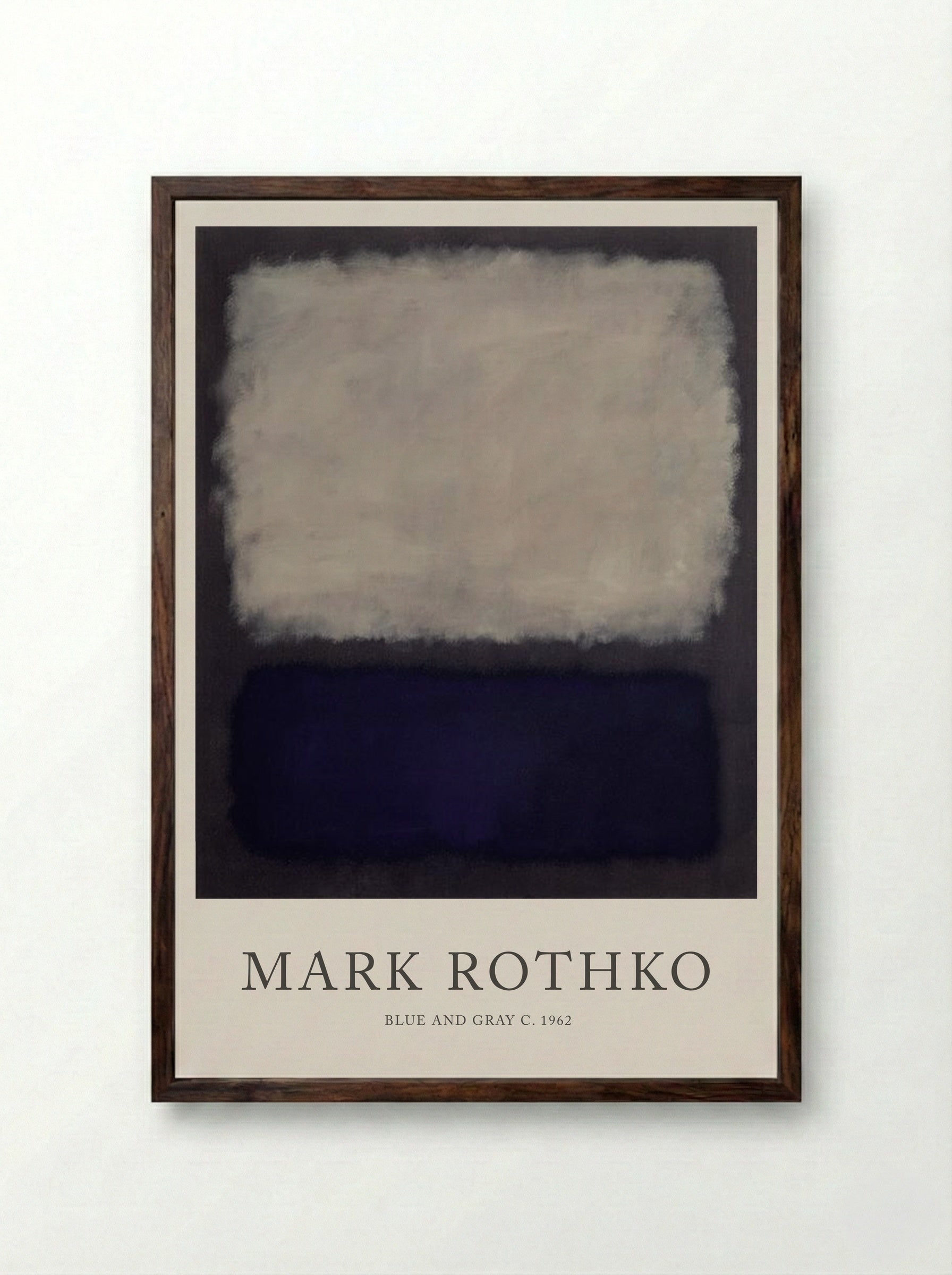 Blue and Gray - Mark Rothko - Framed Print Dark Wood