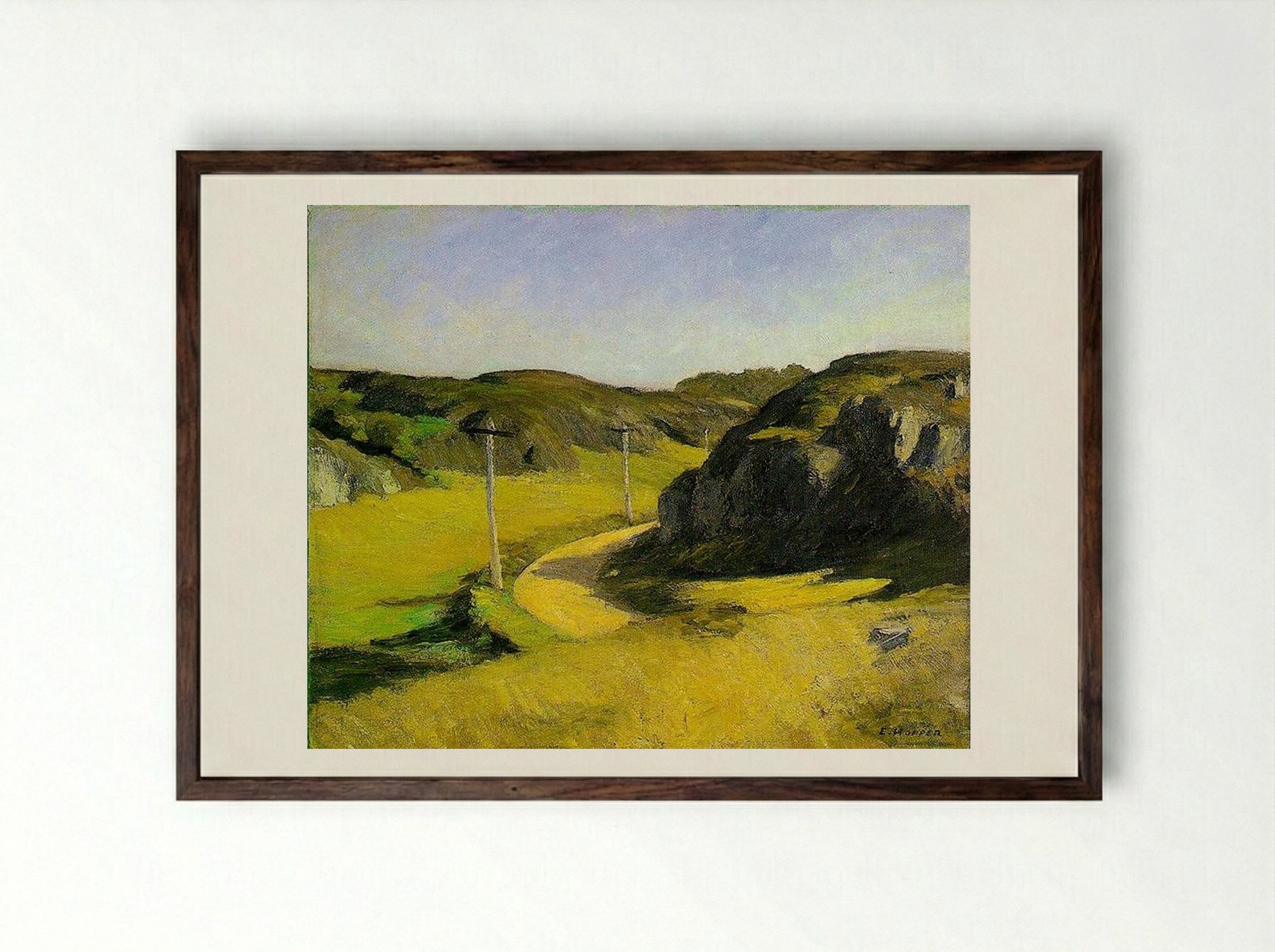 Road in Maine - Edward Hopper - Framed Print Dark Wood