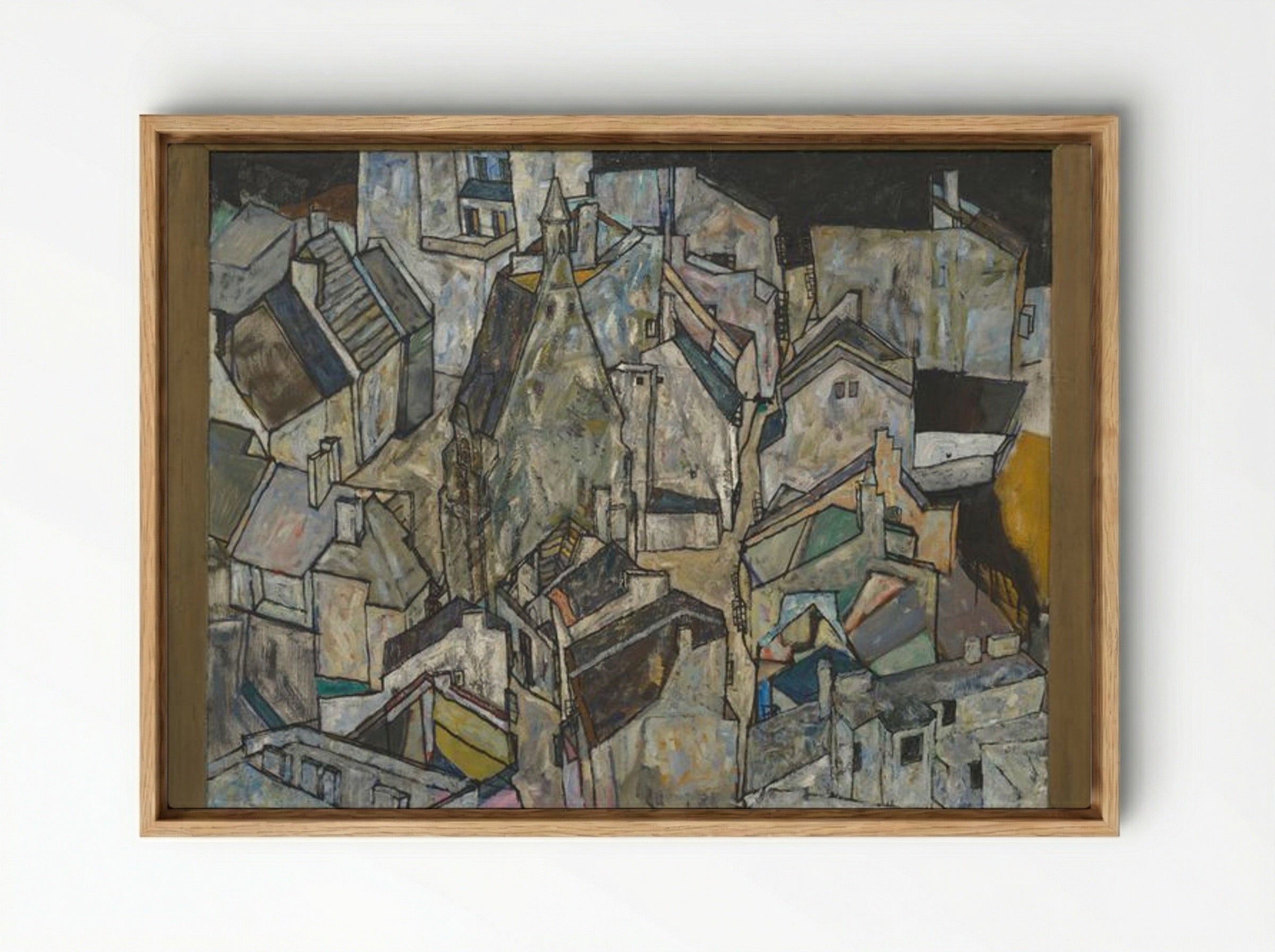 Moedling II - Egon Schiele - Framed Canvas Wood