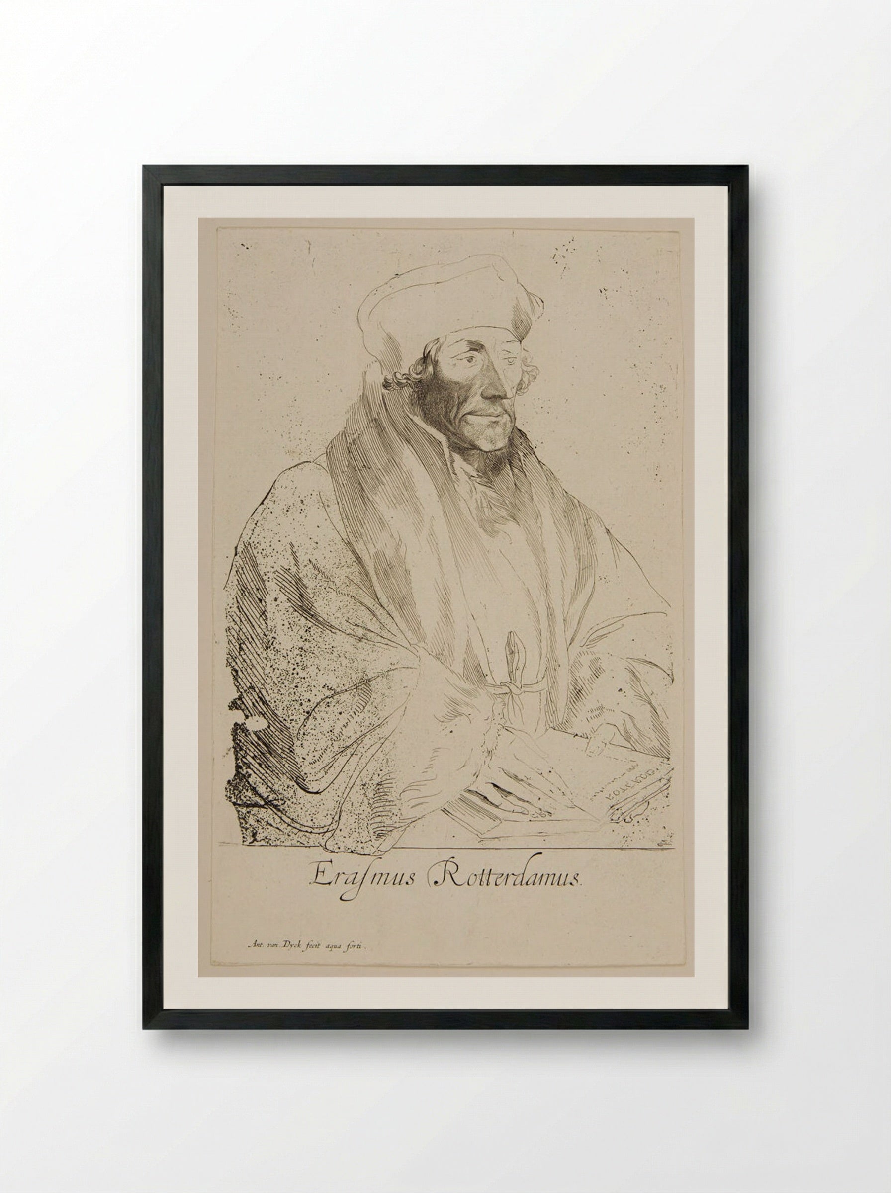 Erasmus Rotterdamus - Anthony van Dyck - Framed Print Black