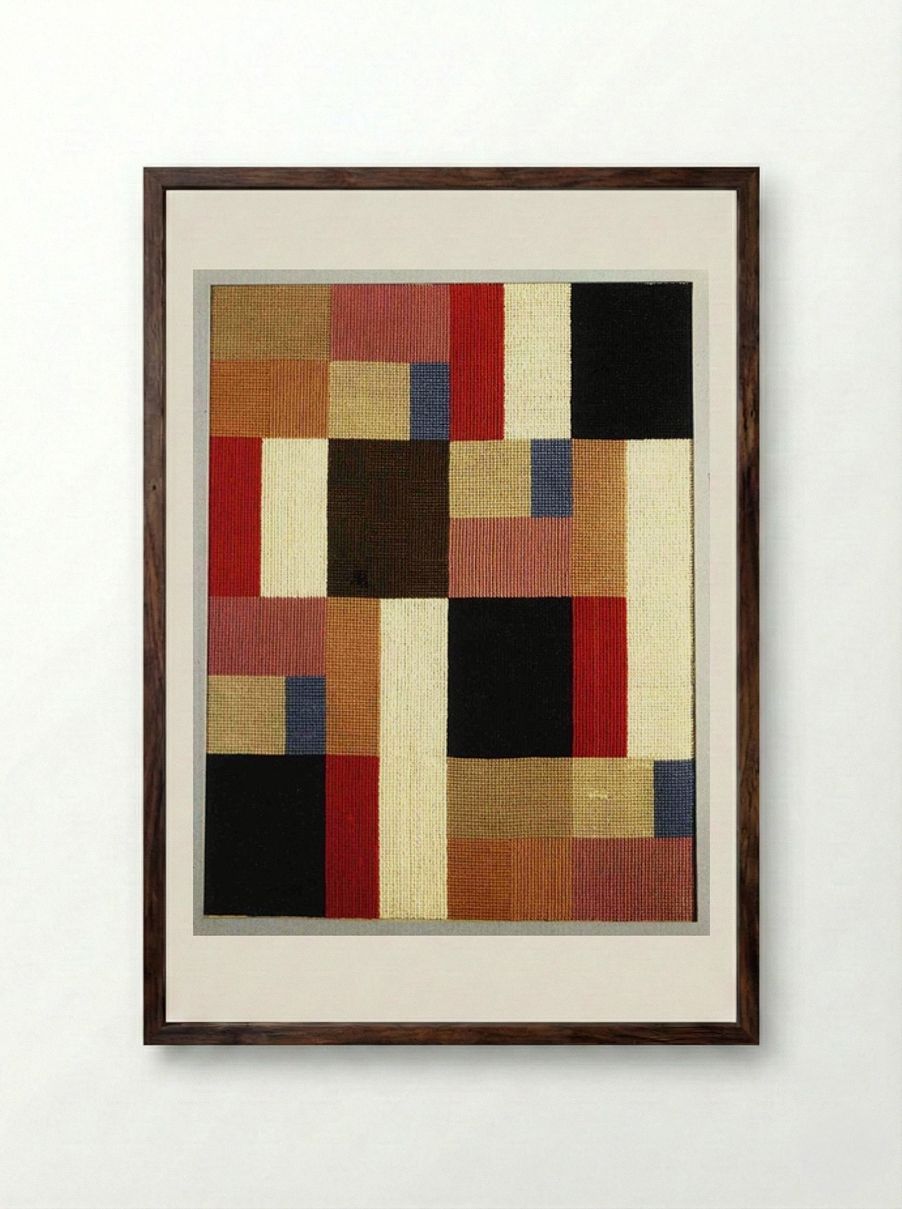 Vertical and Horizontal Composition - Sophie Taeuber-Arp - Framed Print Dark Wood