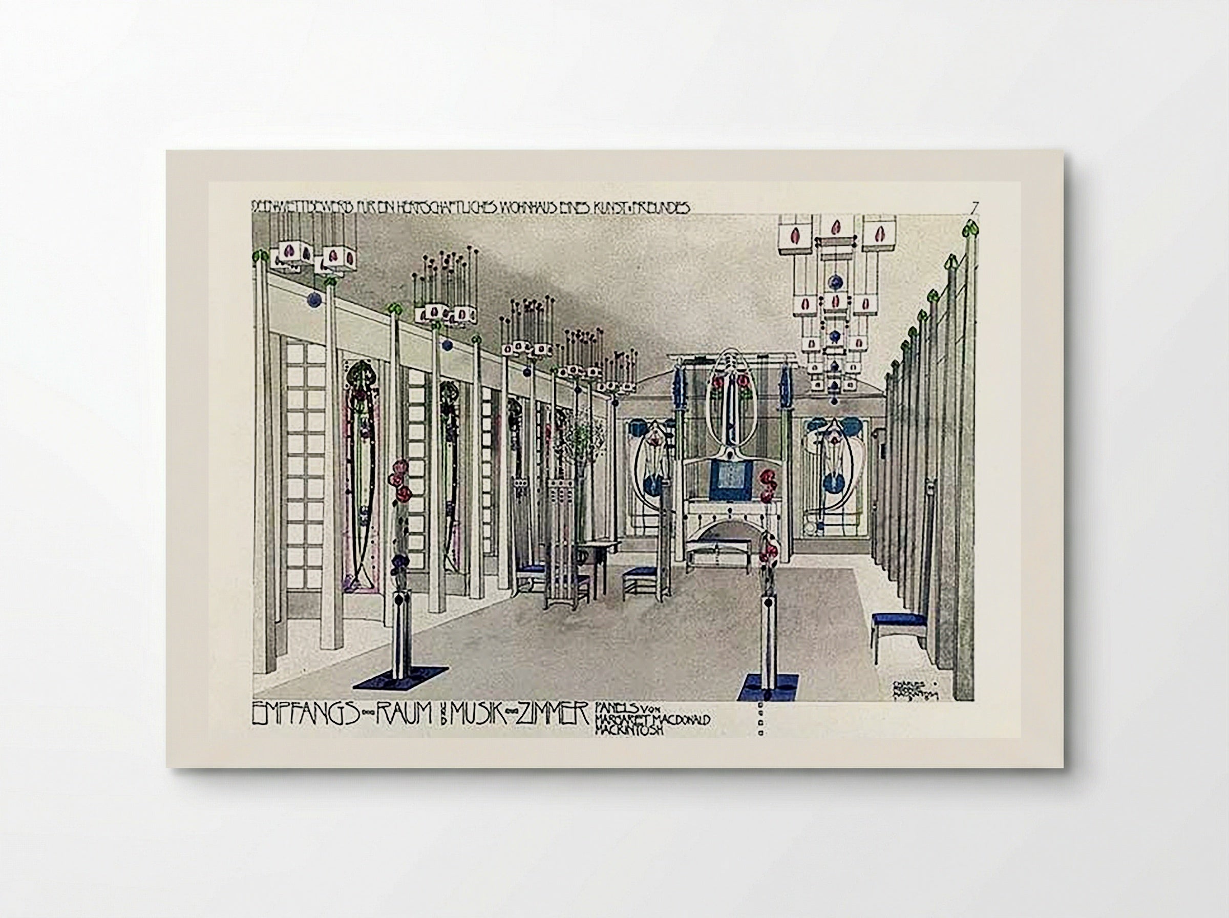 Music Room Interior Design - Charles Rennie Mackintosh - Poster