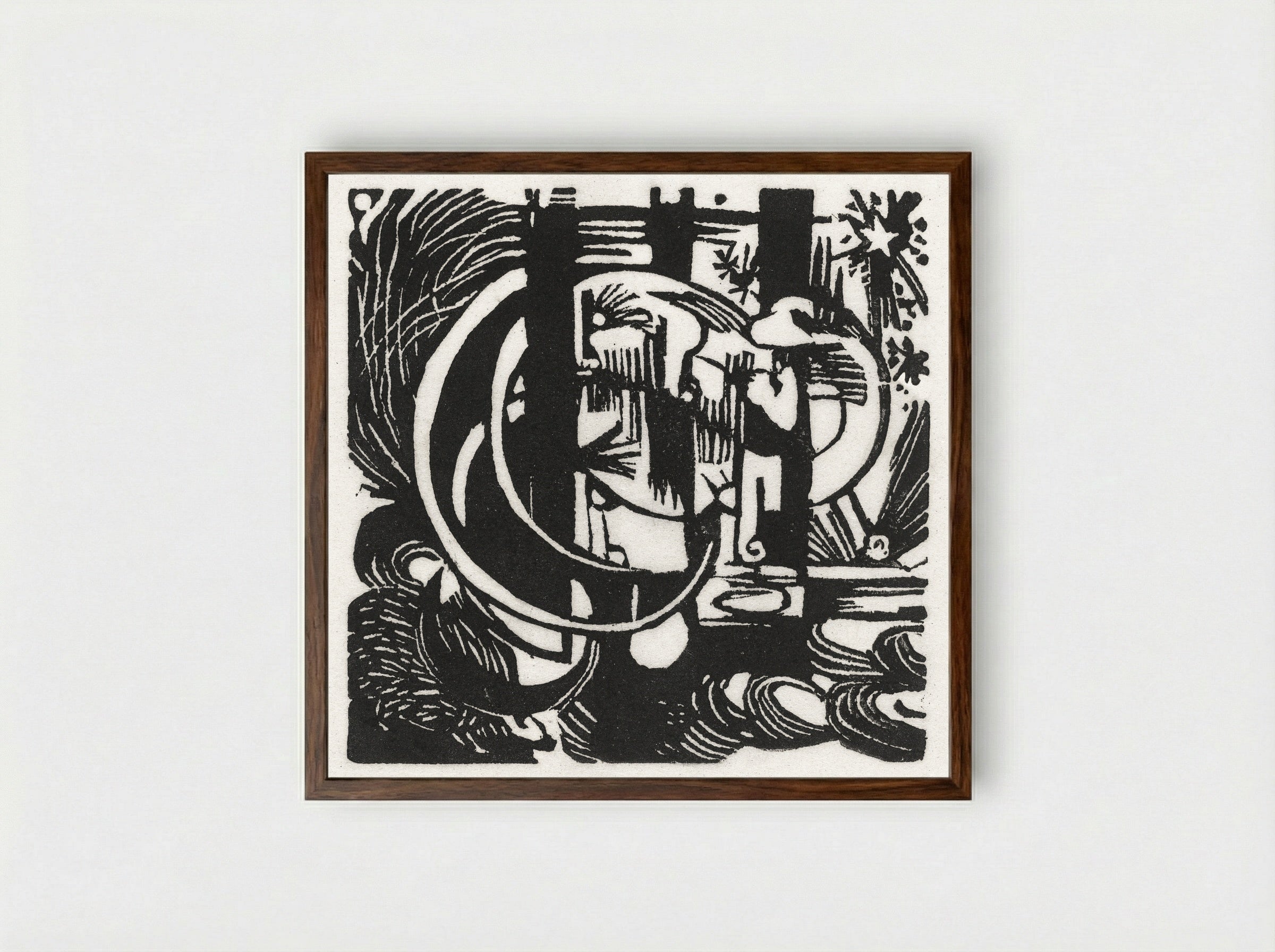 Lizards - Franz Marc - Framed Print Dark Wood