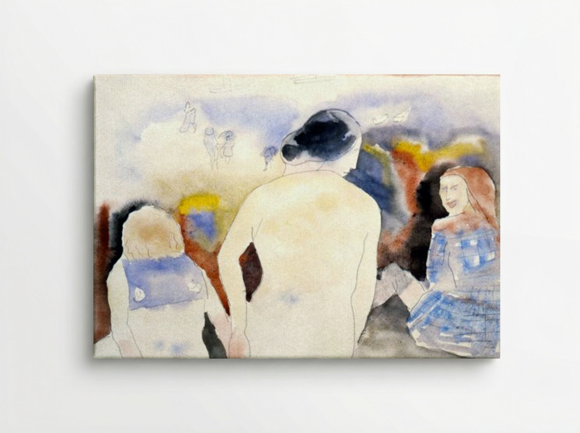 Woman with Black Hair and Two Children - Charles Demuth - Canvas