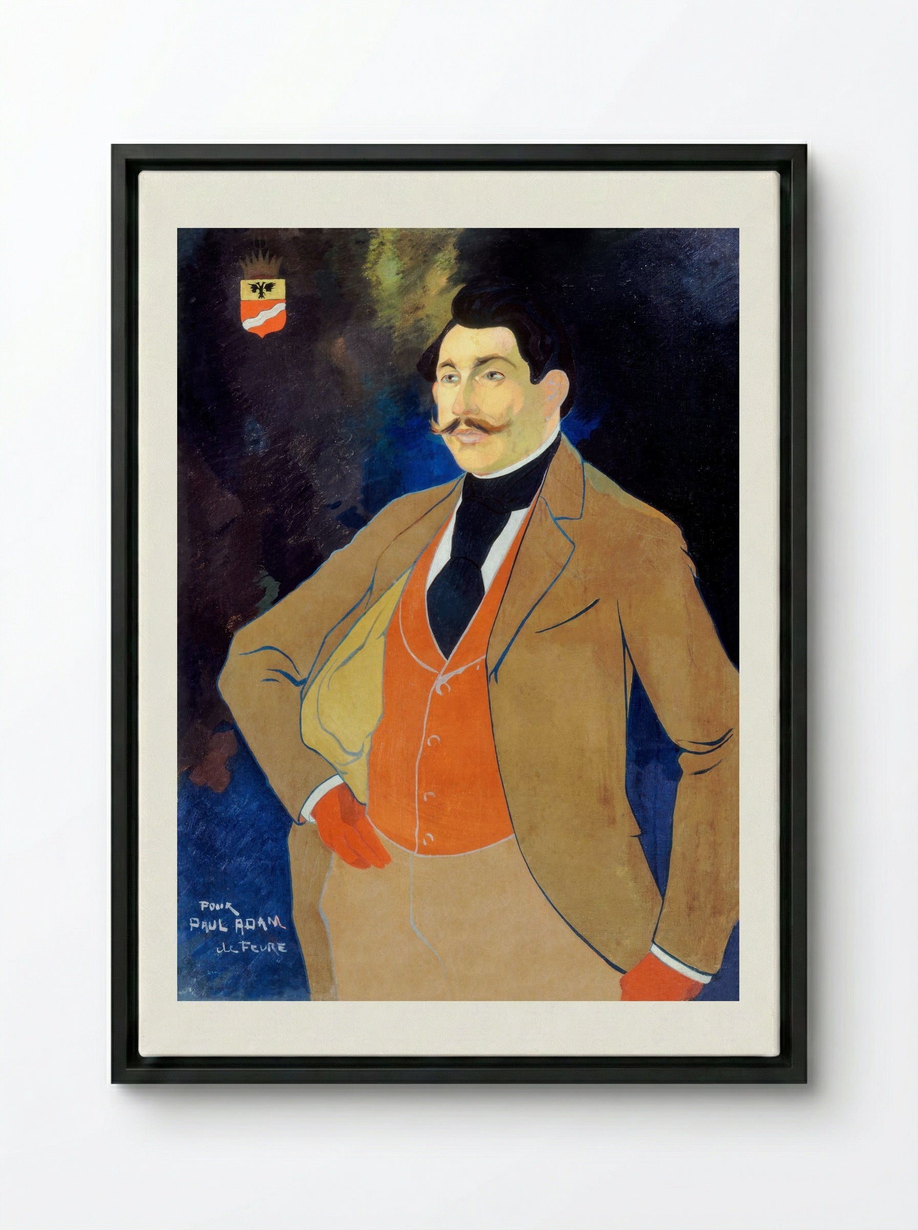 Portrait of Paul Adam - Georges de Feure - Framed Canvas Black