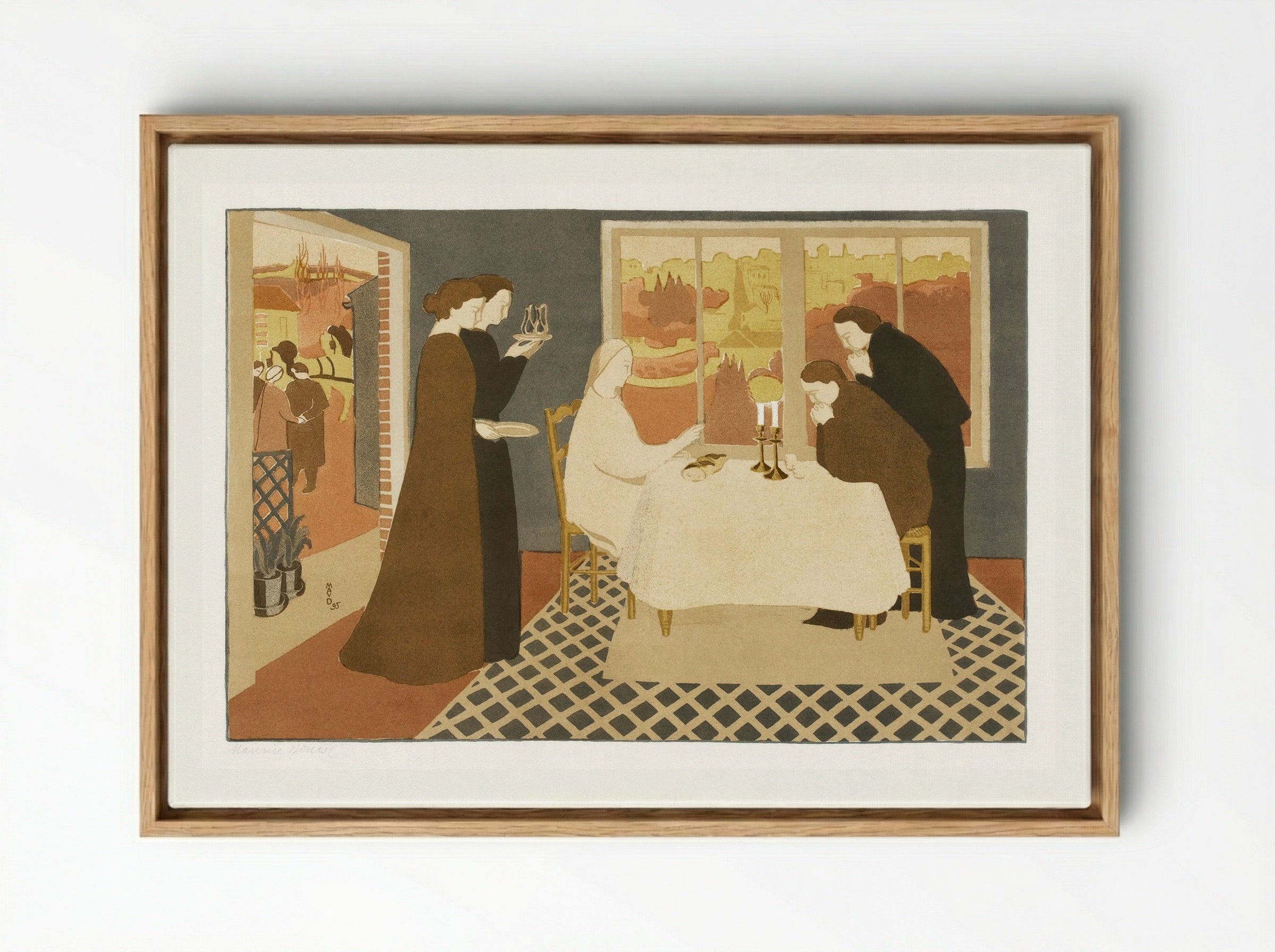 The Pilgrims of Emmaus - Maurice Denis - Framed Canvas Wood