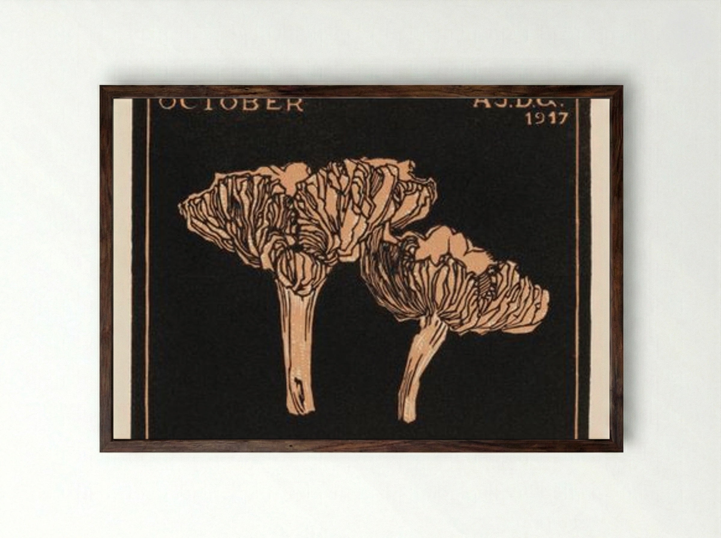 October - Julie de Graag - Framed Print Dark Wood