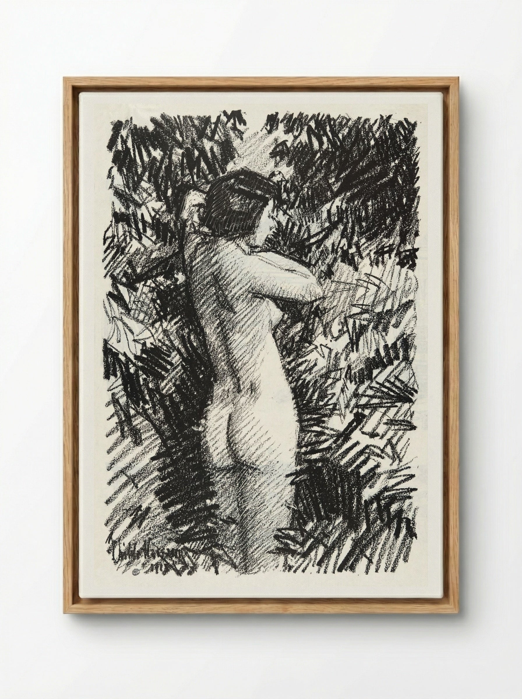 Nude in Landscape - Childe Hassam - Framed Canvas Wood