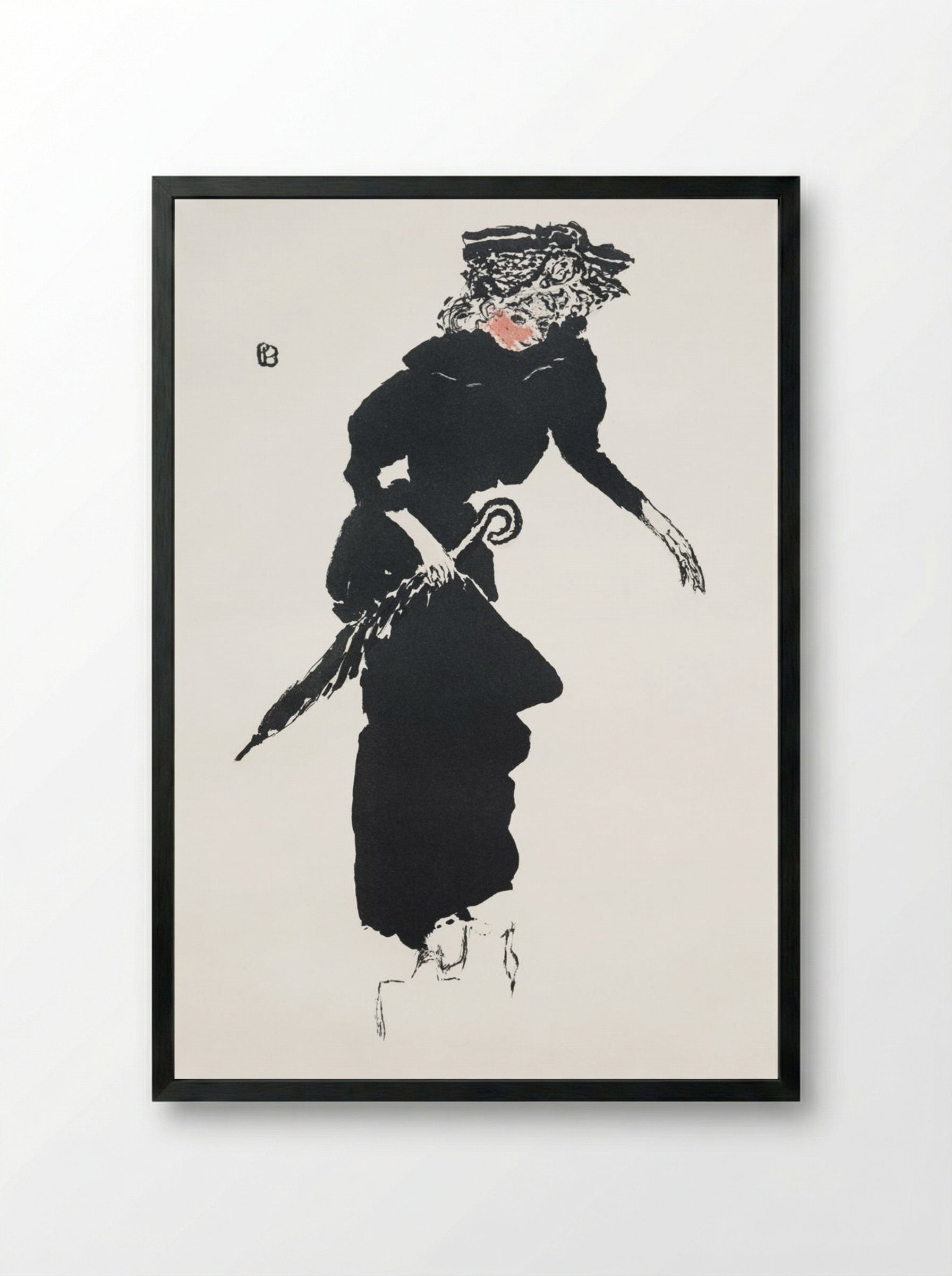 Woman with an Umbrella - Pierre Bonnard - Framed Print Black